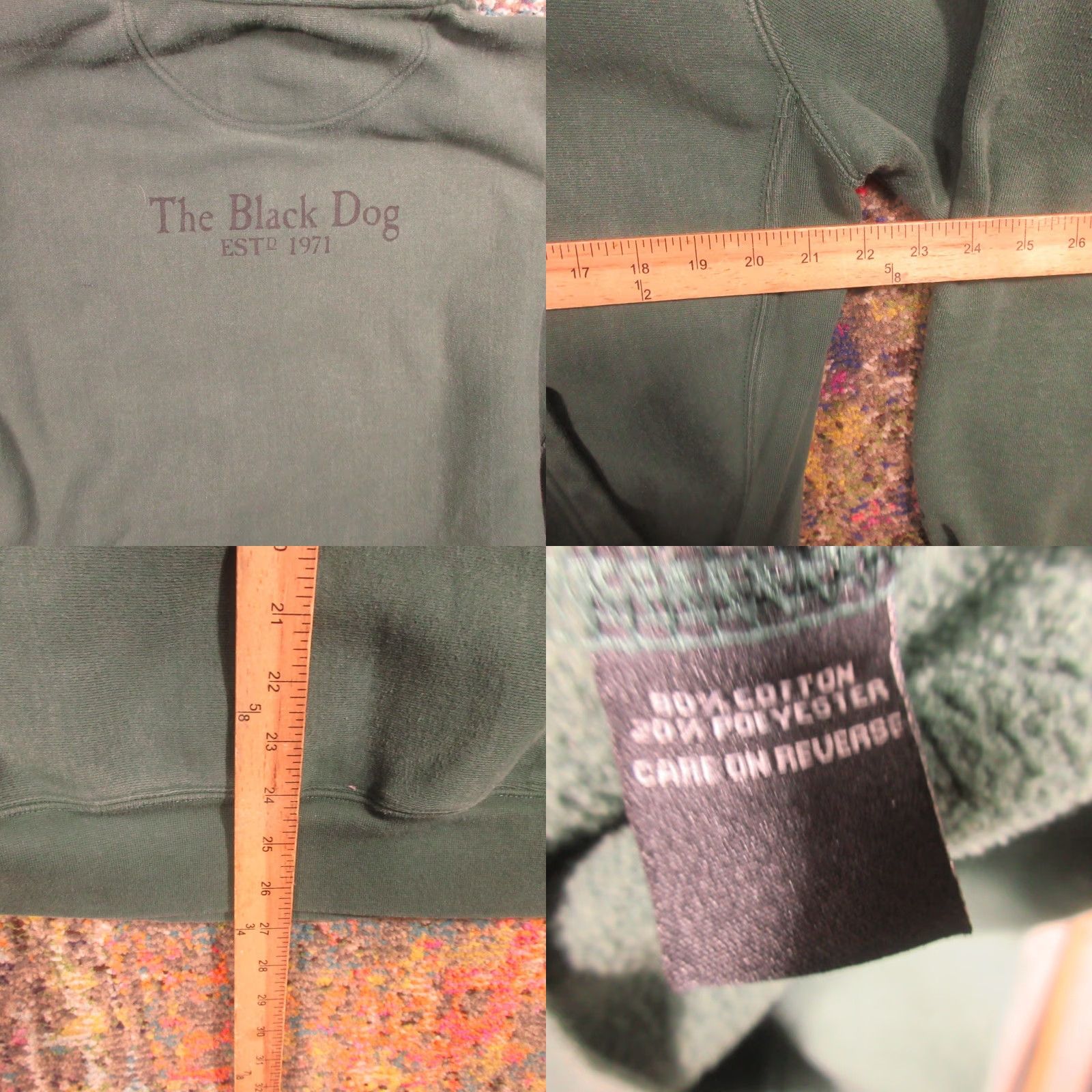 Vintage VINTAGE The Black Dog Sweatshirt Hoodie Men M Green 1/4 Zip Heavy Reverse Weave Pullover Hoodie Mens Size M Green Cotton Polyester Fleece Size US XL / EU 56 / 4 - 8 Thumbnail