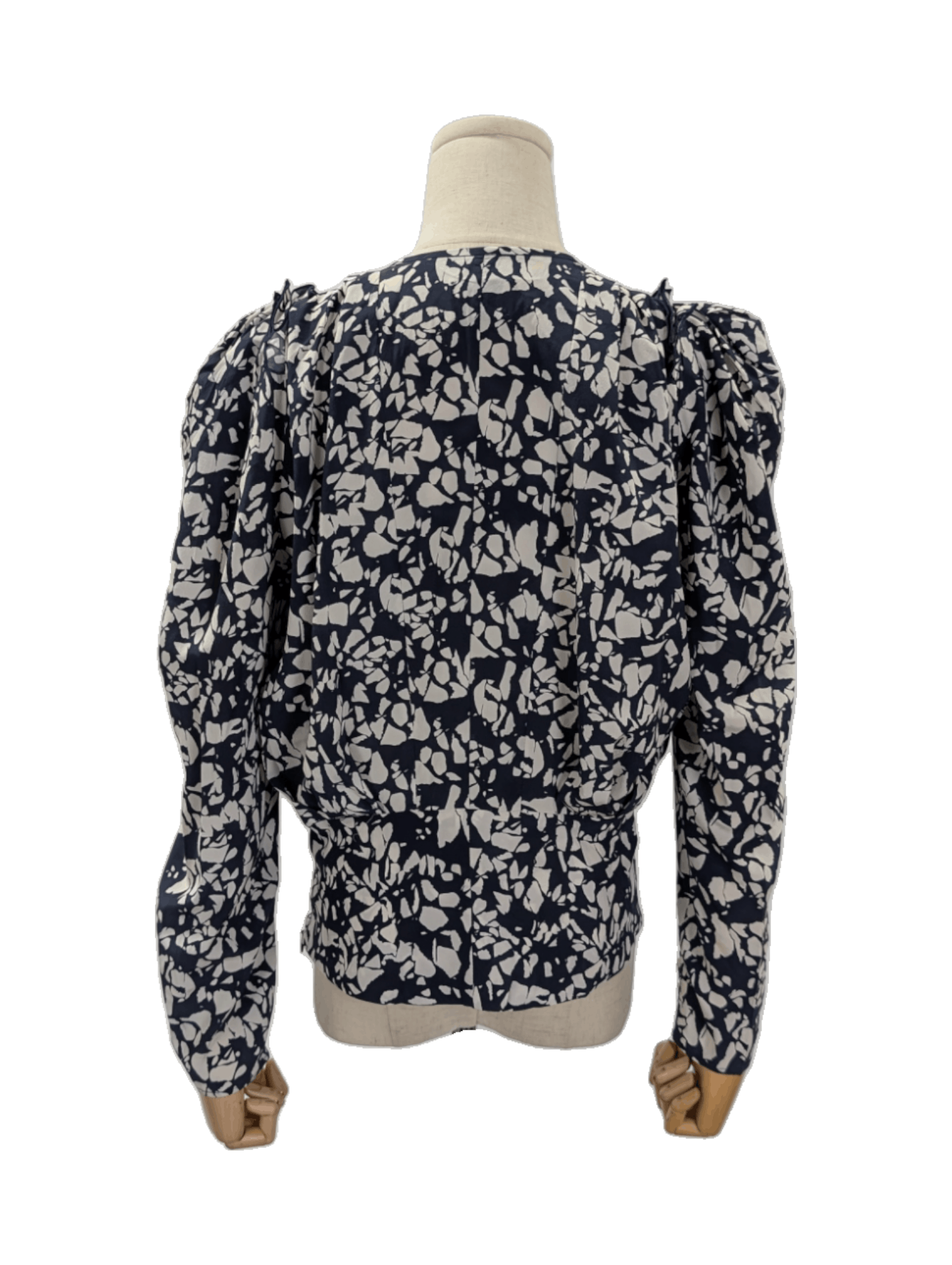 Isabel Marant Isabel Marant Navy Silk Sakura Print Blouse Size XS / US 0-2 / IT 36-38 - 2 Thumbnail