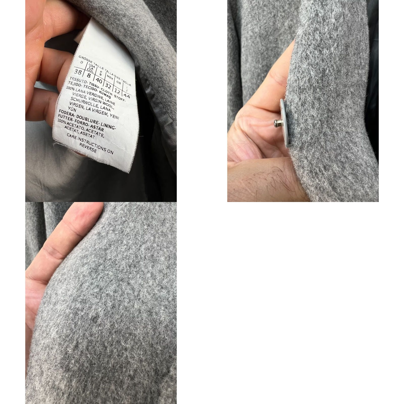 Marella Marella Wool Coat Jacket Ladies UK 12 US 8 Gray Vintage Coat Marella Women Wool Fall Winter Casual Business Size M / US 6-8 / IT 42-44 - 8 Thumbnail