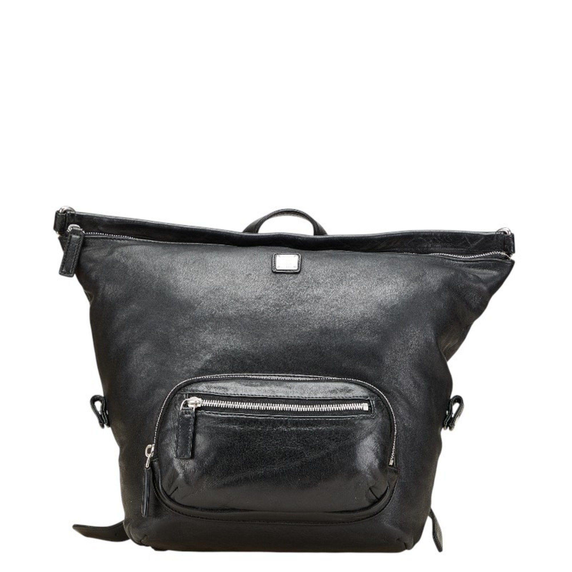 MCM MCM logo plate backpack in black leather for women Size ONE SIZE - 1 Thumbnail