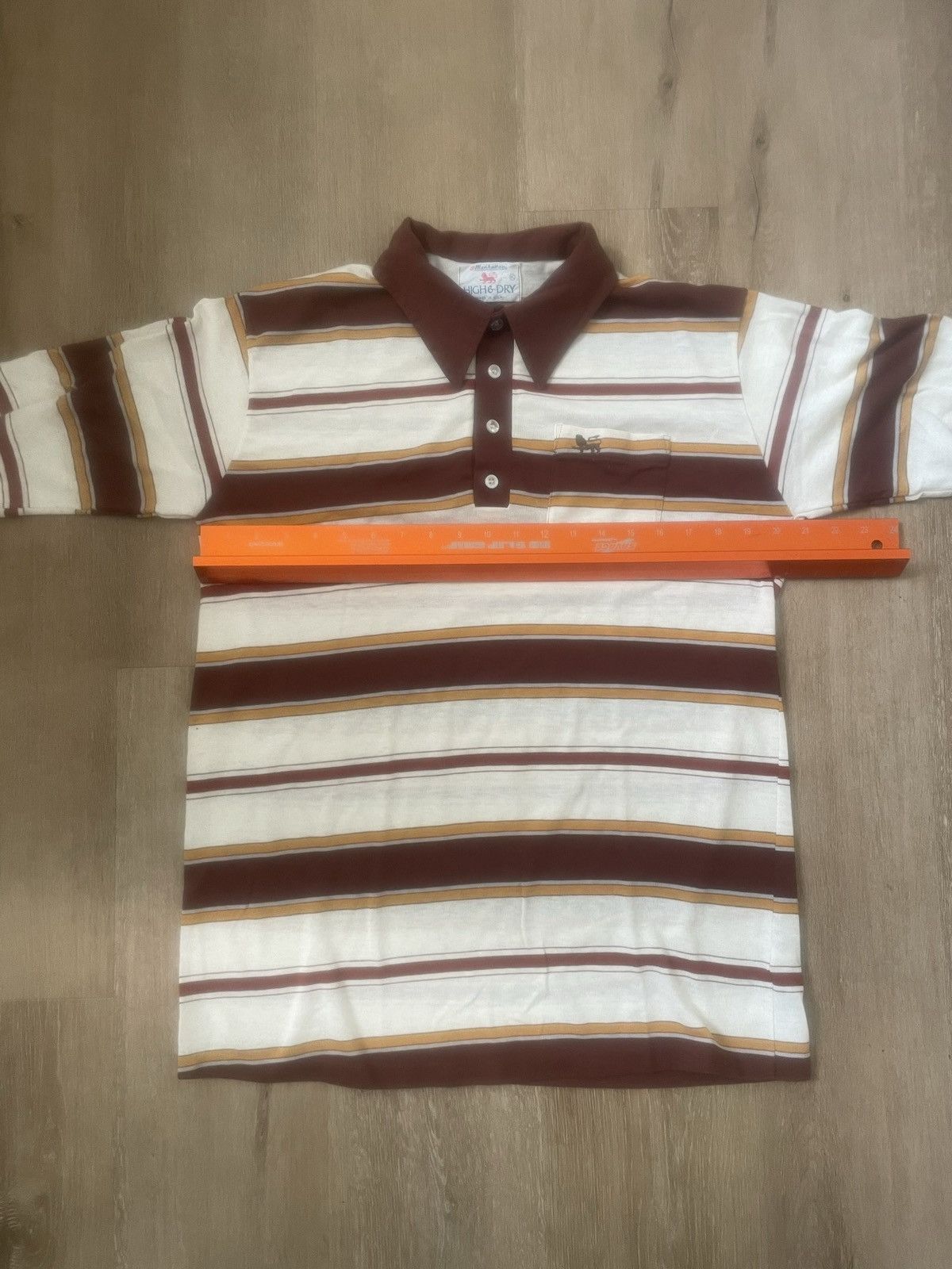 Manhattan Portage × Vintage Thick Stripe High & Dry Manhattan Vintage Made in US Polo XL Size US XL / EU 56 / 4 - 11 Thumbnail