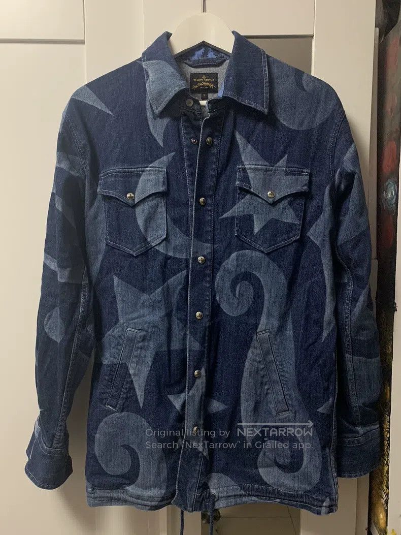 Vivienne Westwood Vivienne Westwood Star and Moon Faded Tie-Dye Denim Shirt Size US S / EU 44-46 / 1 - 1 Thumbnail