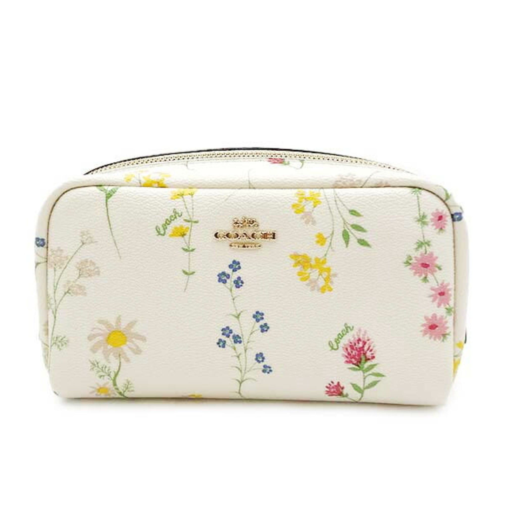 image of Coach Pouch Floral Print Cosmetic White Ivory Ladies Accessory Case Fashion C0039, Women's