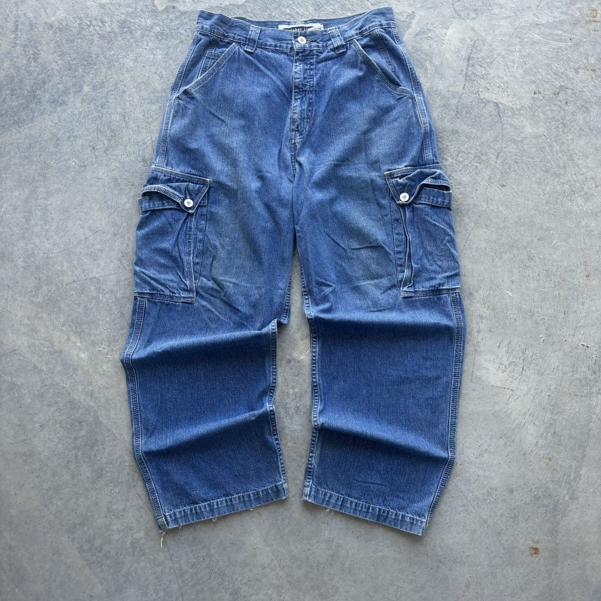 Anchor Blue × Vintage Vintage Baggy Anchor Blue Cargo Jeans Size US 32 / EU 48 - 1 Thumbnail