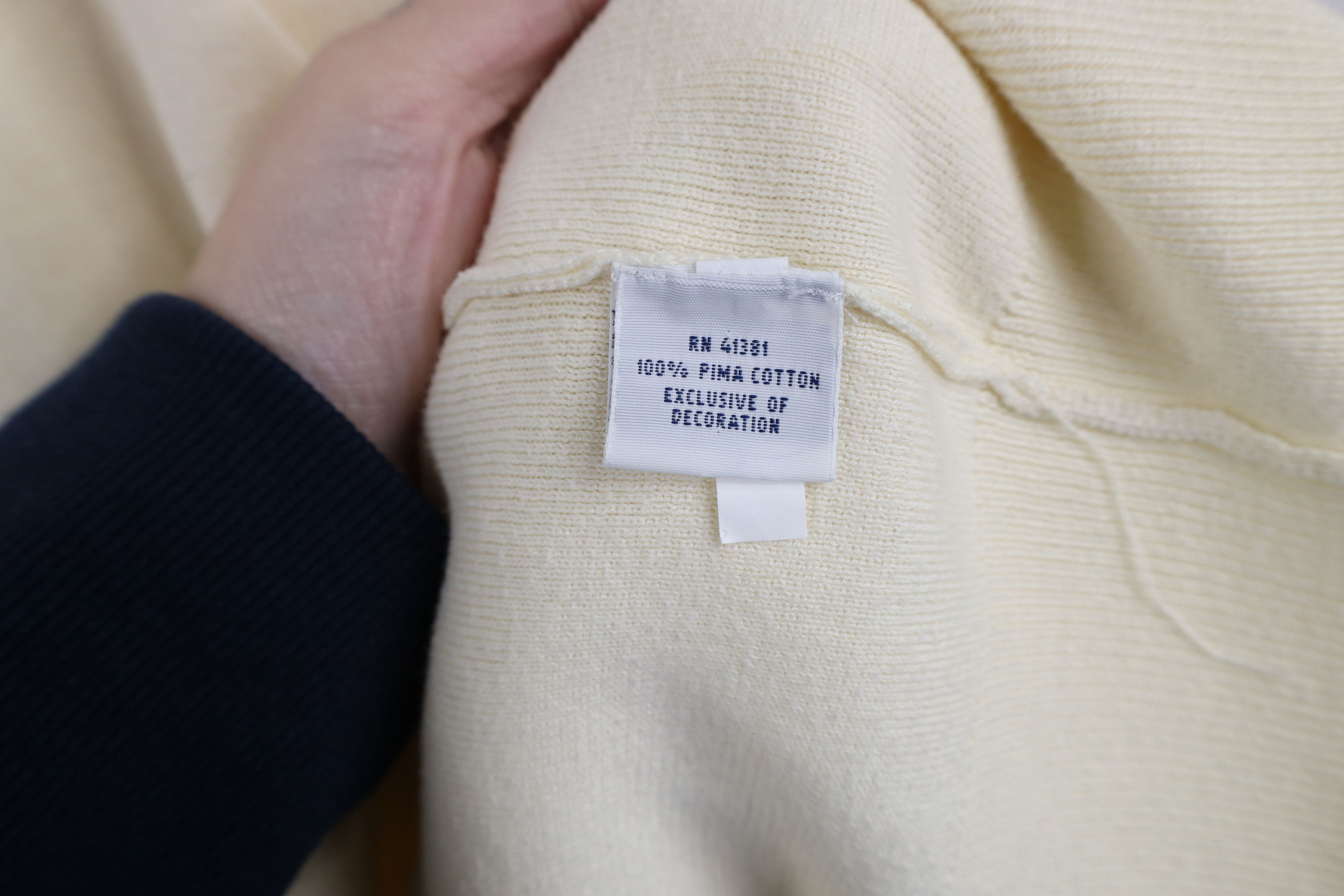 Ralph Lauren × Vintage Vintage Ralph Lauren Pima Cotton Knit Sweater Vest Cream Size US XXL / EU 58 / 5 - 7 Thumbnail