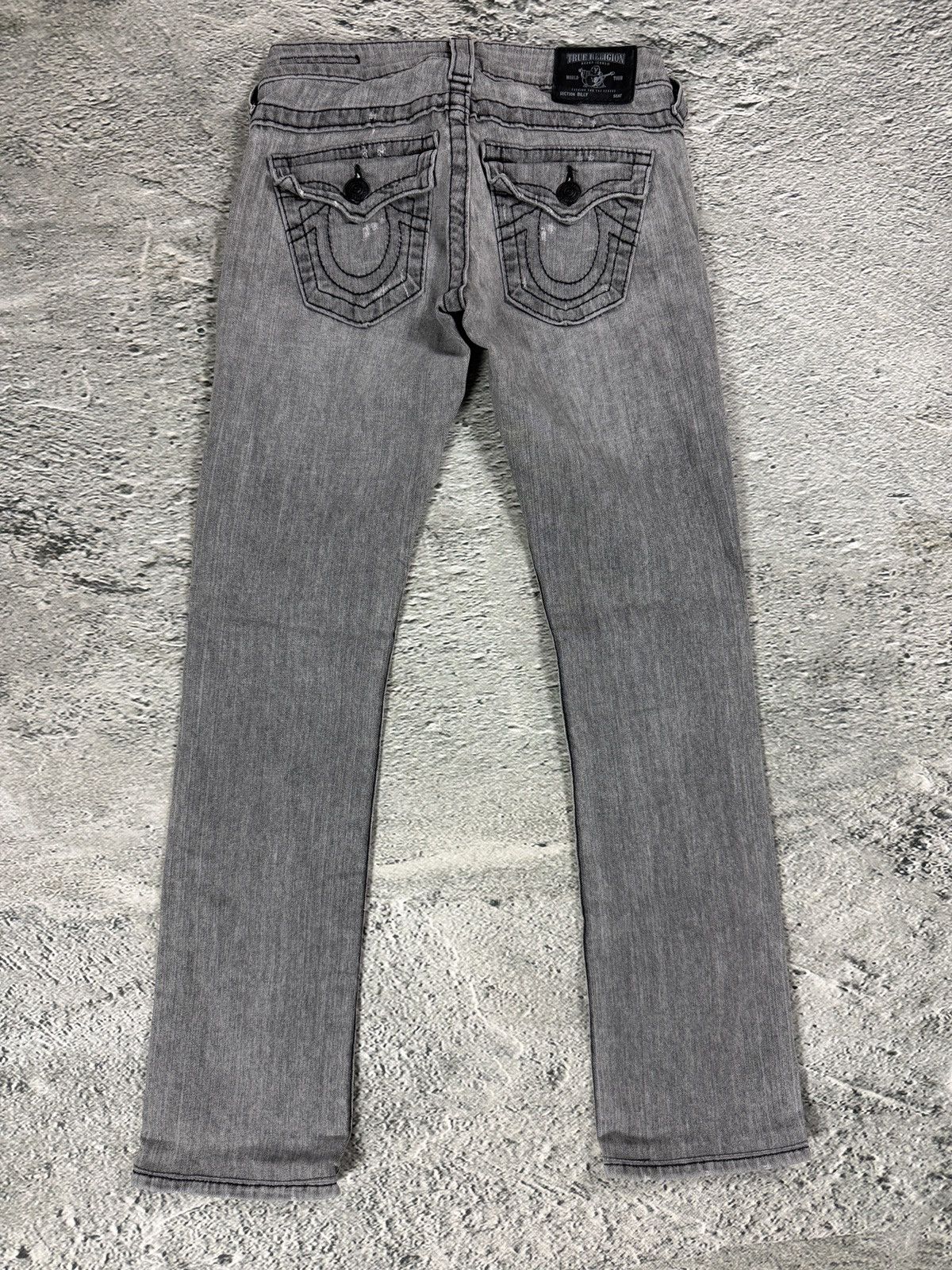 True Religion True Religion jeans grey black thick stitching flared Billy Size 24" / US 00 / IT 34 - 1 Thumbnail