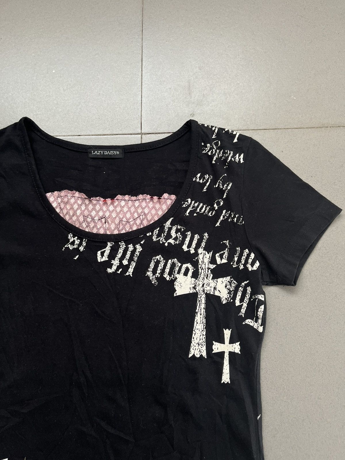 If Six Was Nine Japanese~Lazy Daisy Gothic Punk Cross Y2k Style T-Shirt Size M / US 6-8 / IT 42-44 - 5 Thumbnail