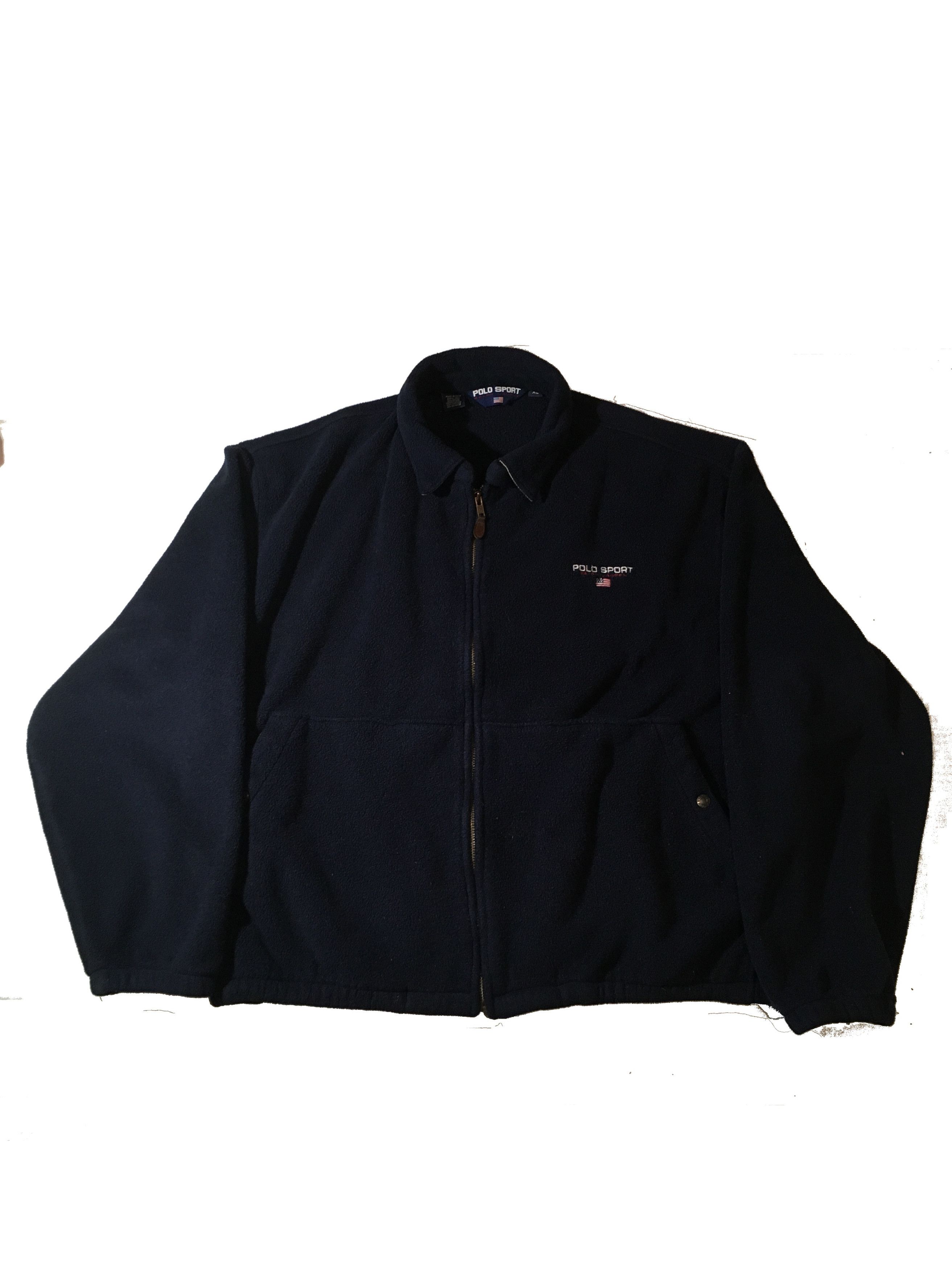 Sport XL Blue Vintage 1990s USA Embroidered Fleece Jacket