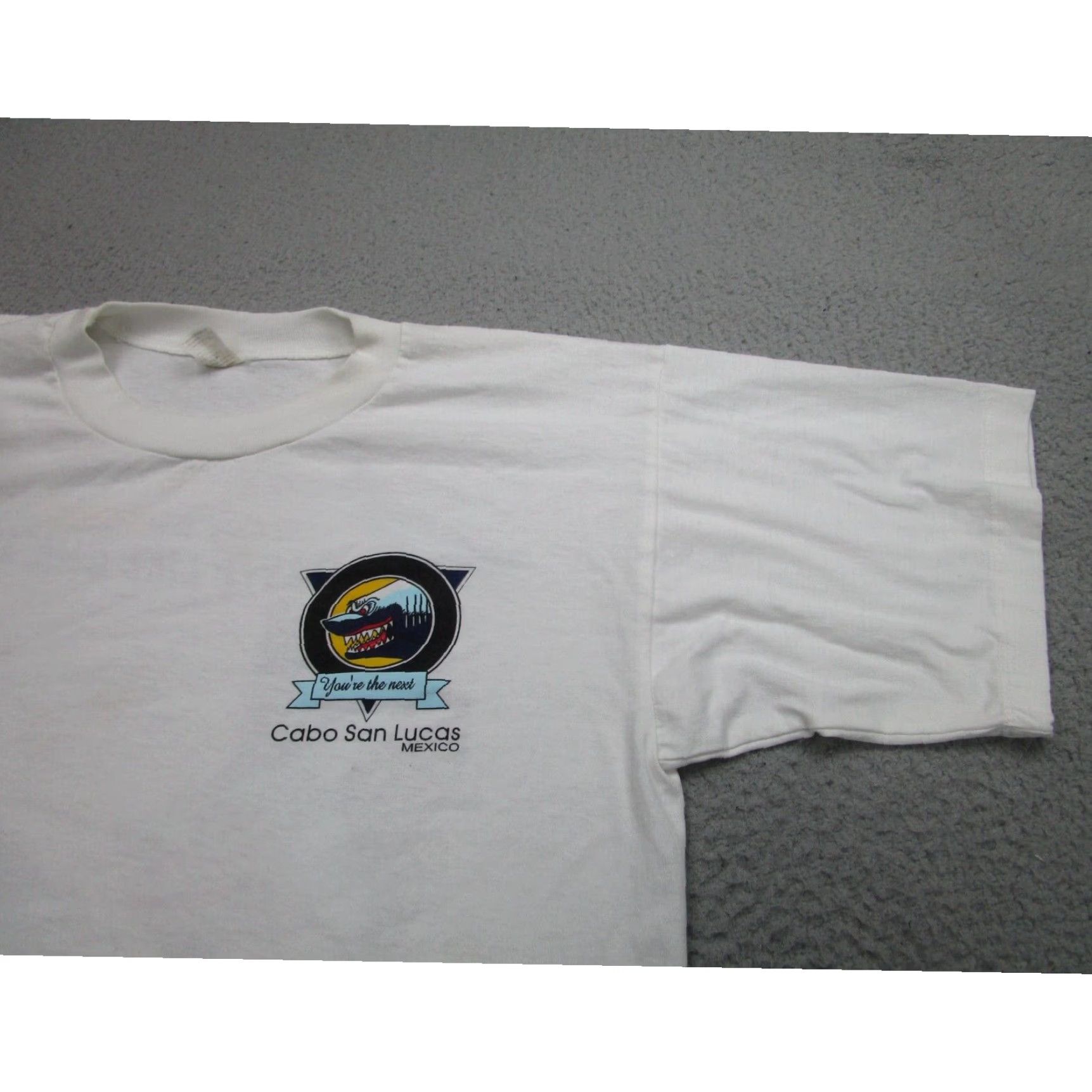 Vintage Cabo San Lucas Mens Shirt Large White Sharks Scuba Dive Cartoon Mexico Size US XL / EU 56 / 4 - 3 Thumbnail