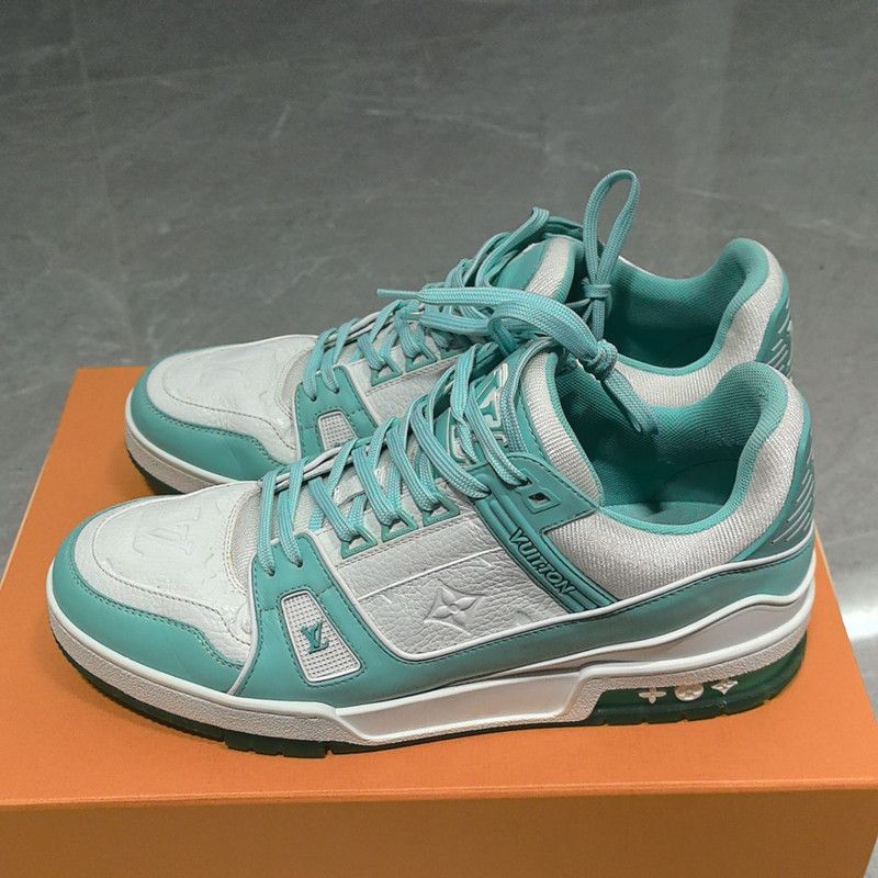 Louis Vuitton Louis Vuitton Trainer Low Top Sneakers in Tiffany Green 0079 Size US 10 / IT 40 - 1 Thumbnail