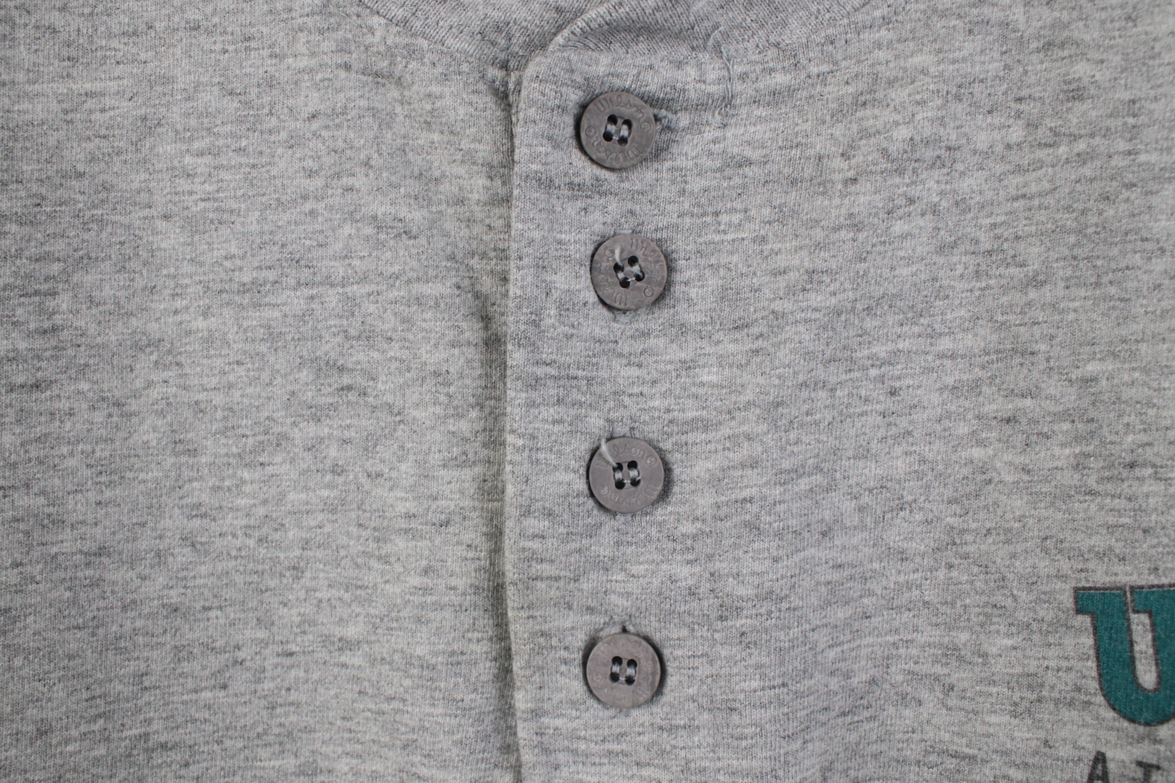Wilson Vintage 90s Wilson Long Sleeve Henley T-Shirt Heather Gray Size US XXL / EU 58 / 5 - 9 Thumbnail