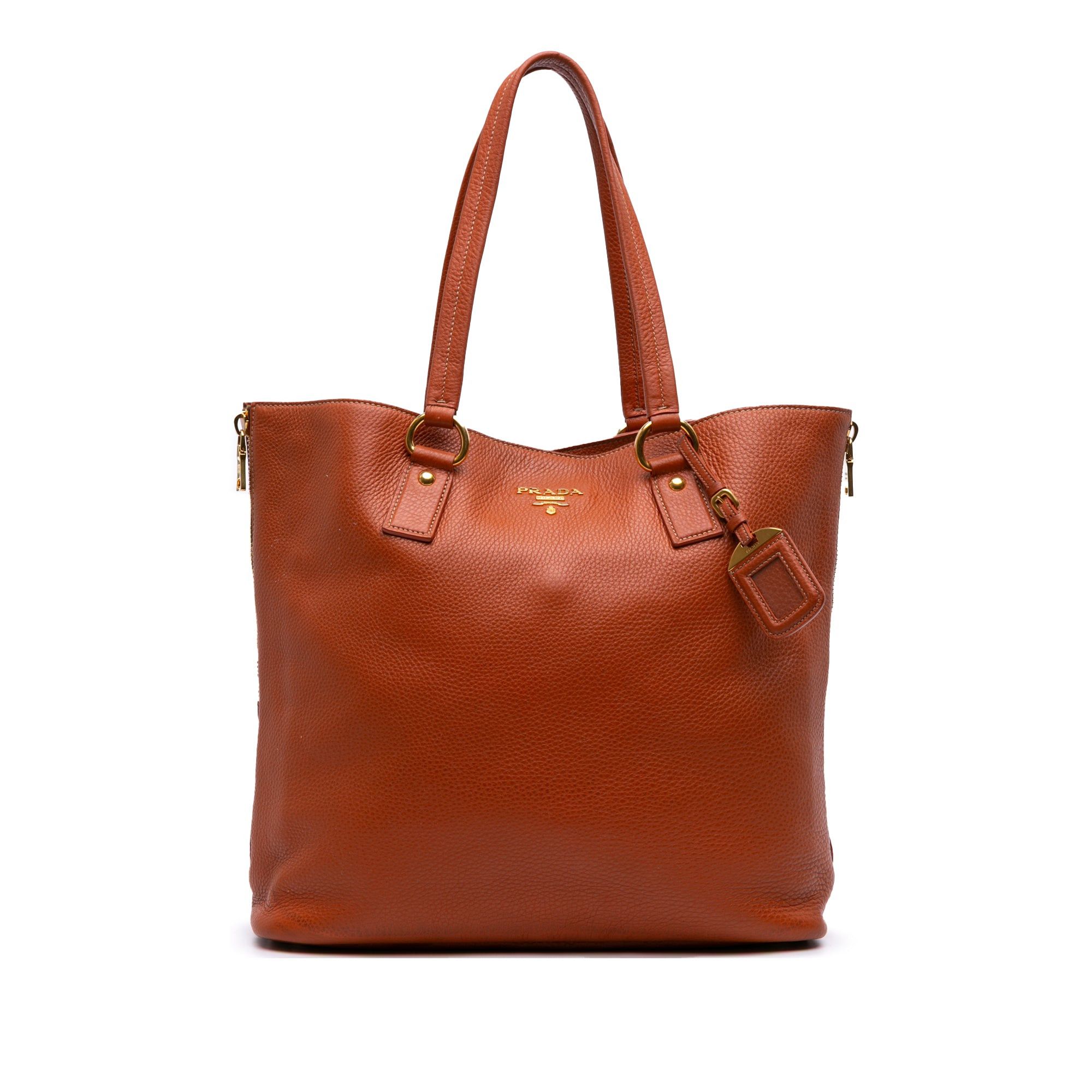 Prada Vitello Daino Side Zip Shopper Tote Size ONE SIZE - 1 Thumbnail