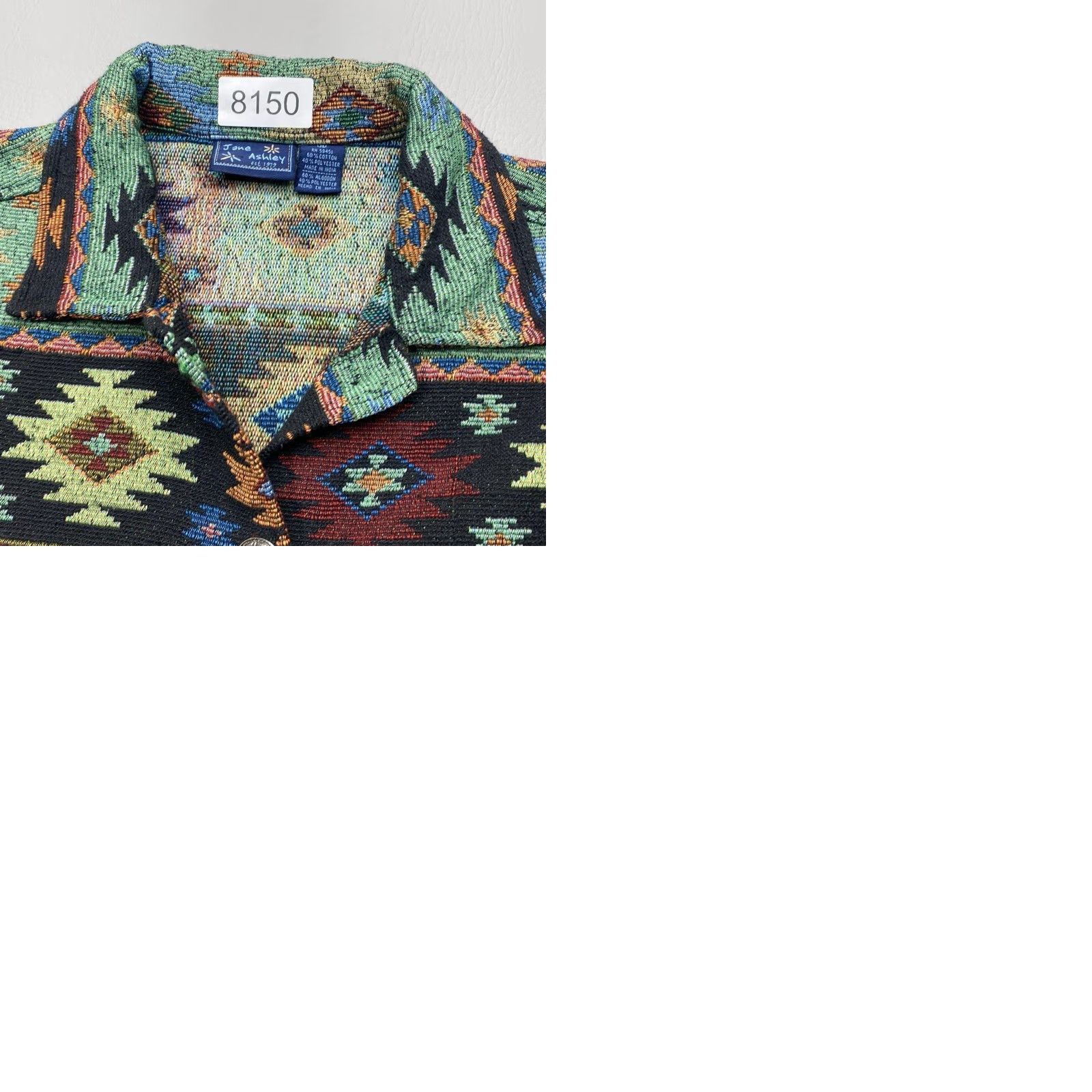 Vintage VINTAGE Jane Ashley Womans Medium Casual Lifestyle Southwestern Aztec Tapestry Jacket Size M / US 6-8 / IT 42-44 - 9 Thumbnail