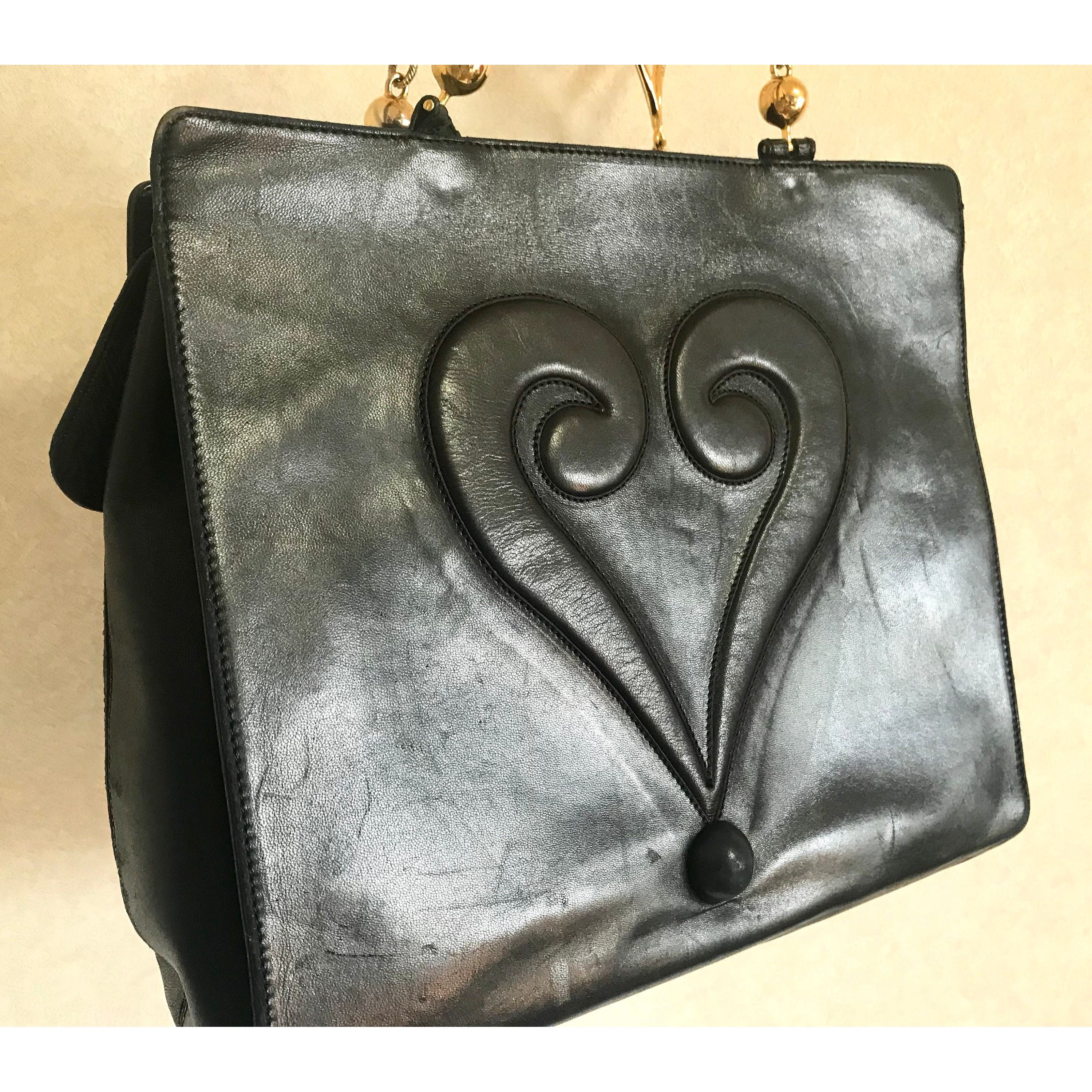 Moschino Vintage Moschino black leather tote shoulder bag Size ONE SIZE - 2 Thumbnail