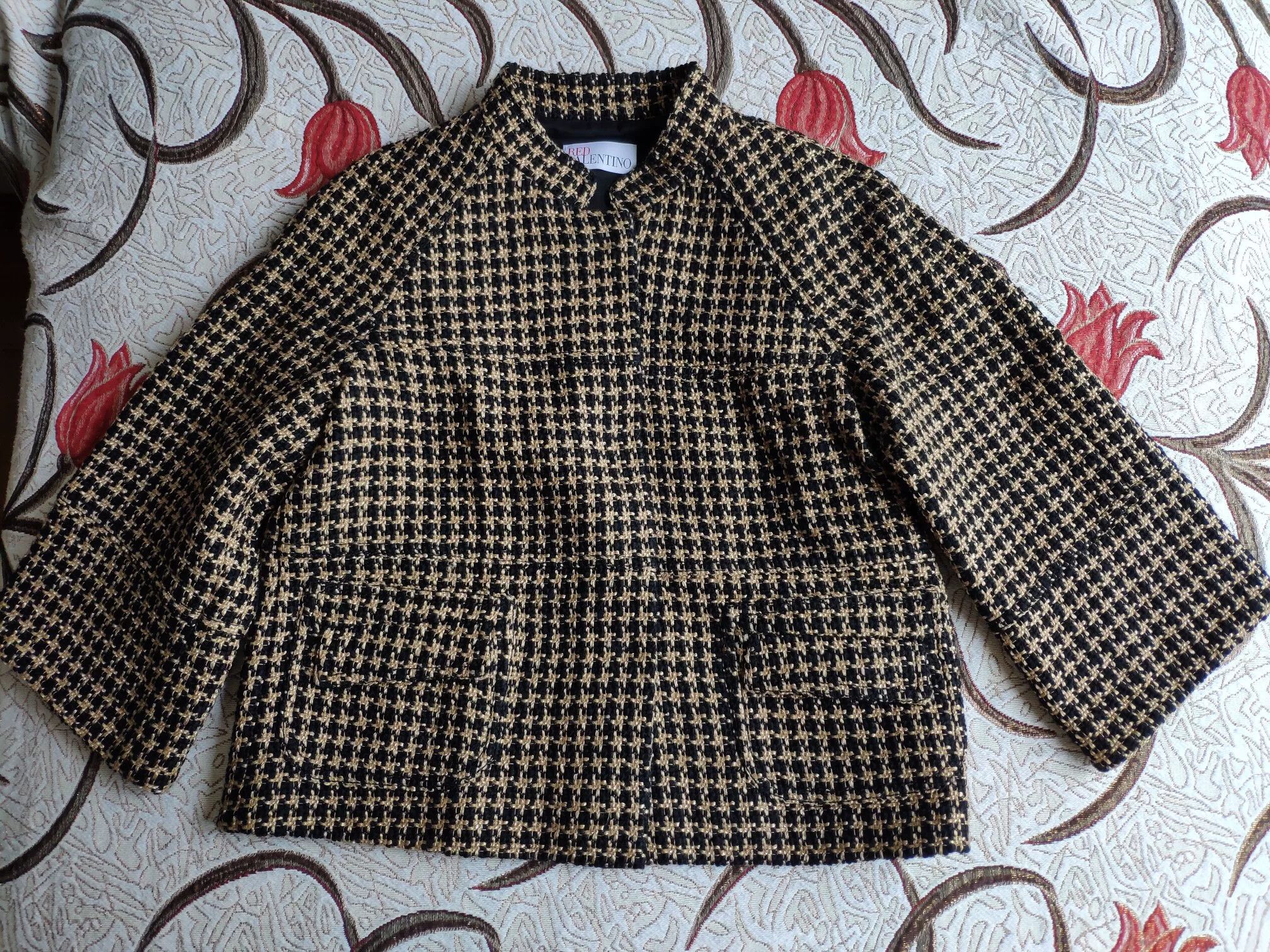 Valentino Red Valentino Tweed Jacket Black Gold Size US S / EU 44-46 / 1 - 1 Thumbnail