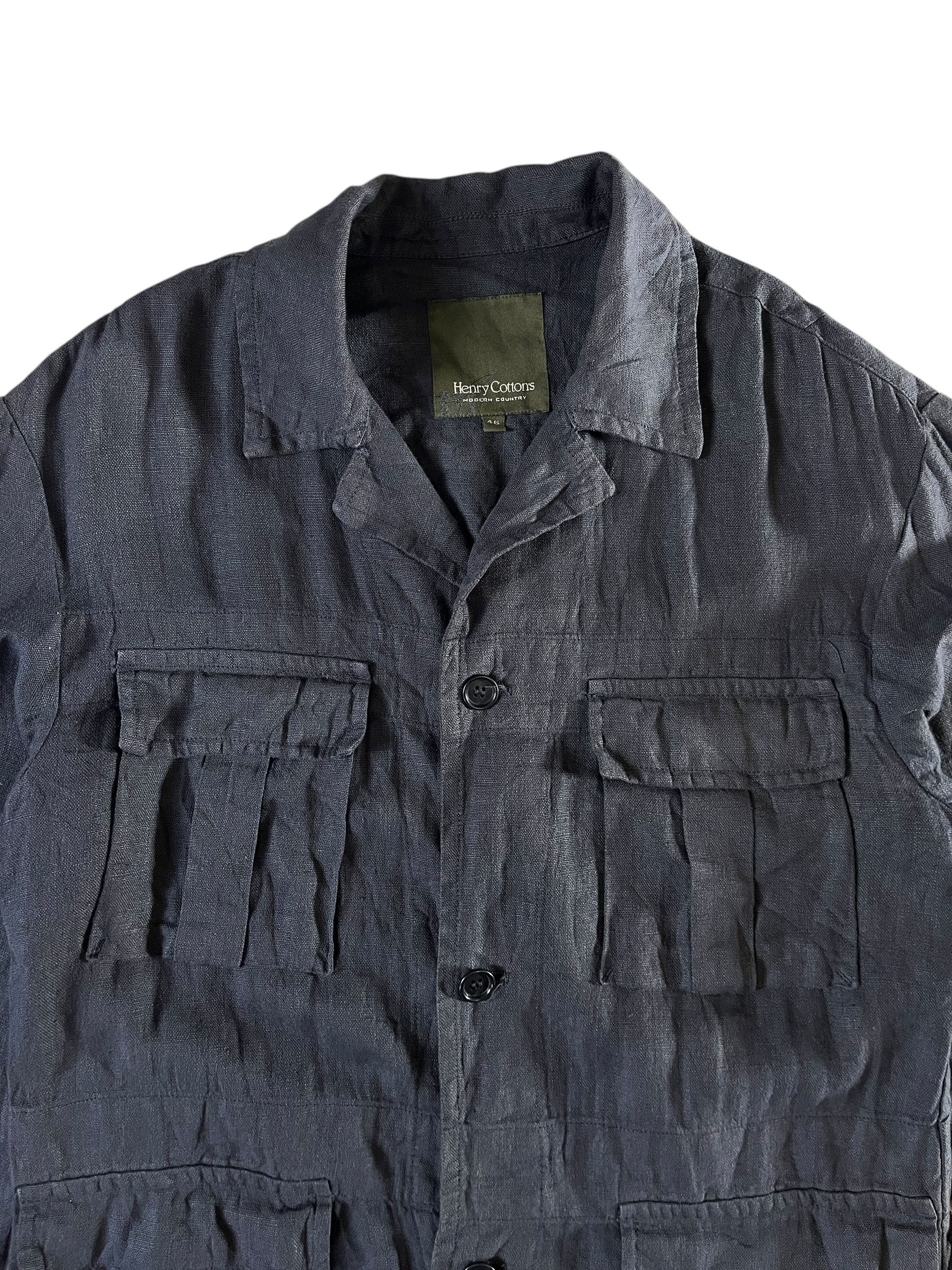 Henry Cotton's Henry Cotton’s Made in Italy Utility Navy Linen Jacket Size US S / EU 44-46 / 1 - 3 Thumbnail