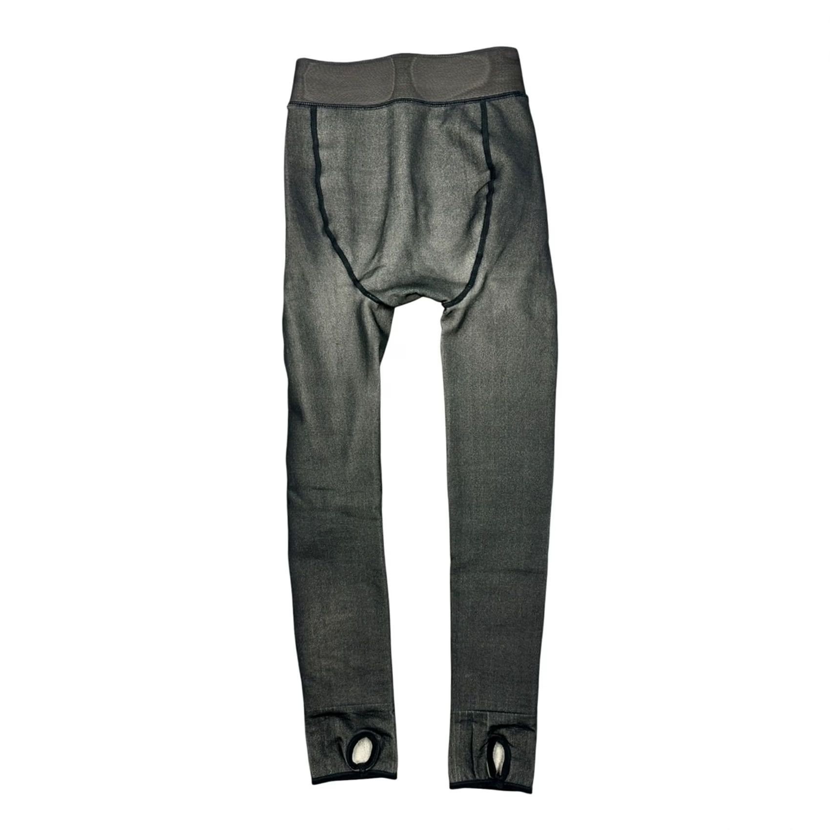 Vintage Women’s Fleece Lined Stirrup Leggings Black Grey Winter Thermal M Leggings Women Size 32" / US 10 / IT 46 - 2 Thumbnail