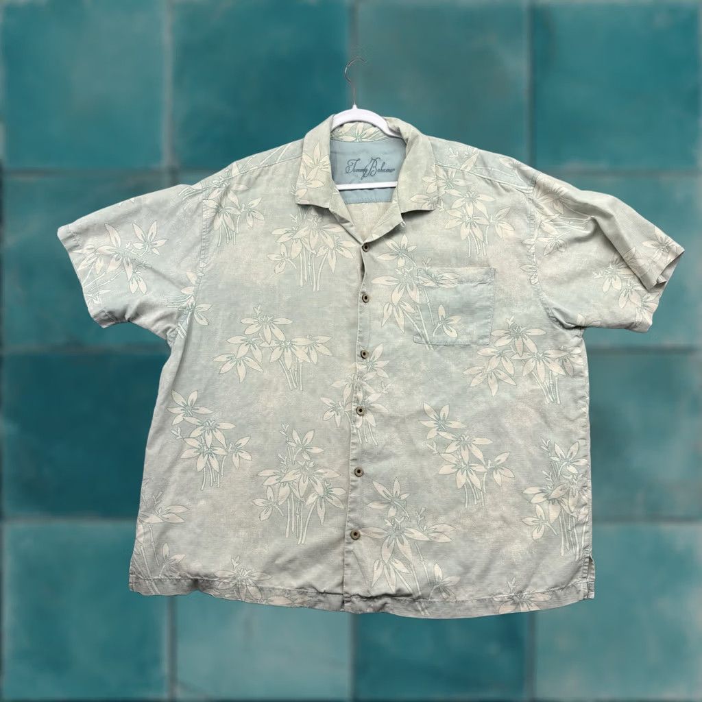 Tommy Bahama Tommy Bahama Shirt Mens Blue Aloha Hawaiian Floral Silk Blend Camp Shirt XXL Short Sleeve Button-Up 2XL Size US XXL / EU 58 / 5 - 1 Thumbnail