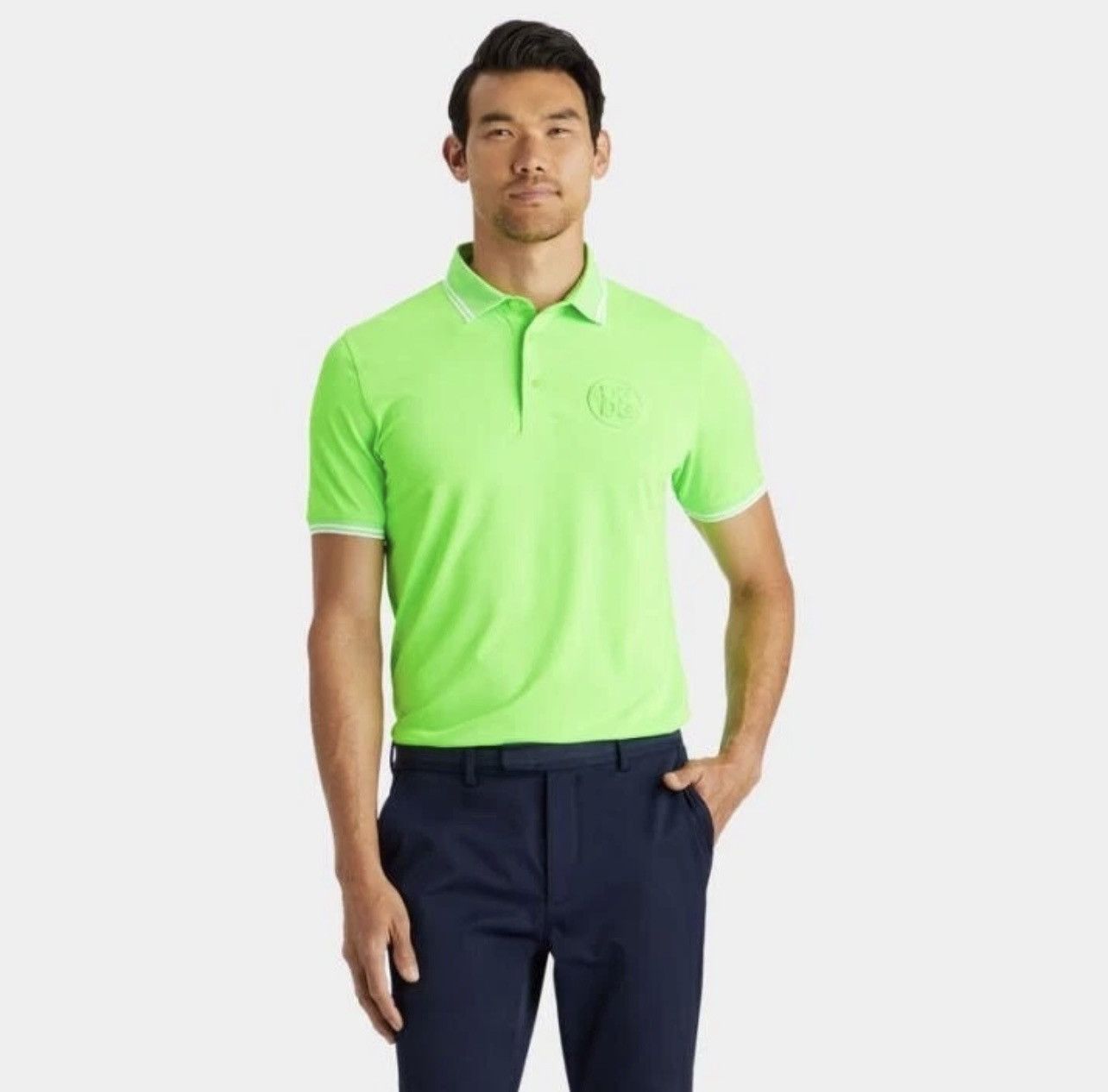G/FORE G/Fore Embossed Logo Banded Tech Pique Polo Shirt Neon Gecko Size US L / EU 52-54 / 3 - 2 Thumbnail