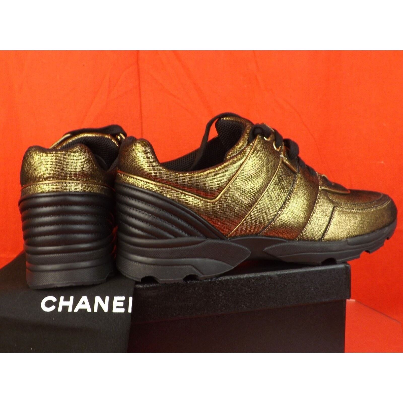 Chanel G31711 GOLDEN BROWN FABRIC LEATHER LOGO G31711 SNEAKERS 41 Size US 11 / IT 41 - 8 Thumbnail