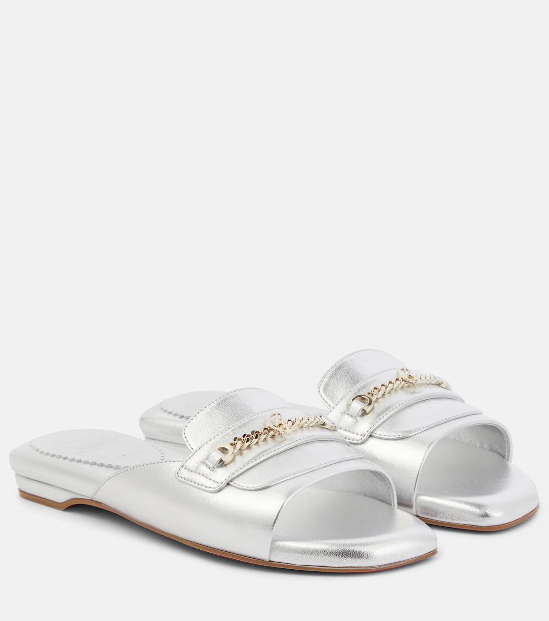 Christian Louboutin oc11z0125 Miss Mj Mule in Silver Size US 9 / IT 39 - 1 Thumbnail