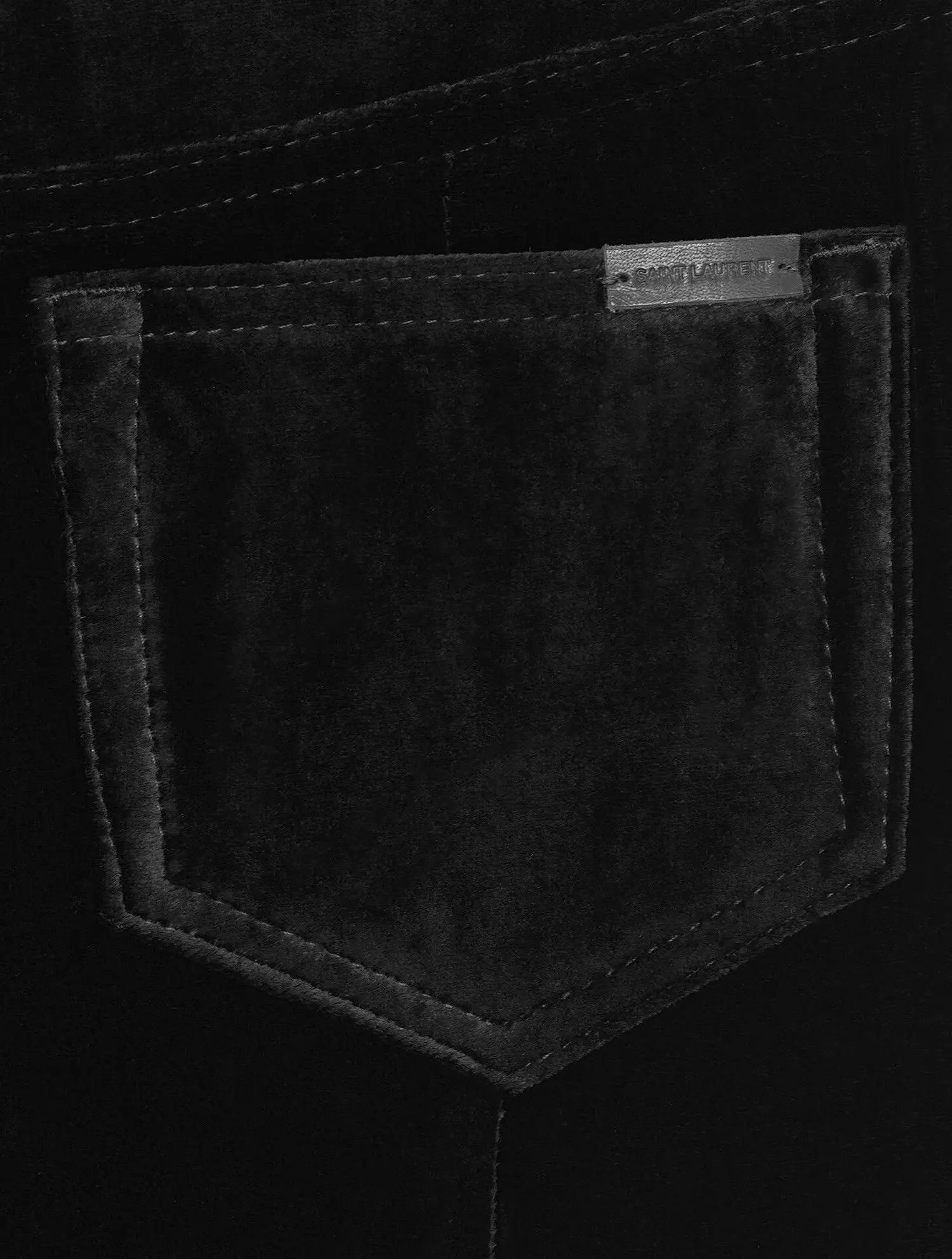 Saint Laurent Paris o1s1wg110924 Long Skirt in Velvet in Black Size 29" - 4 Thumbnail