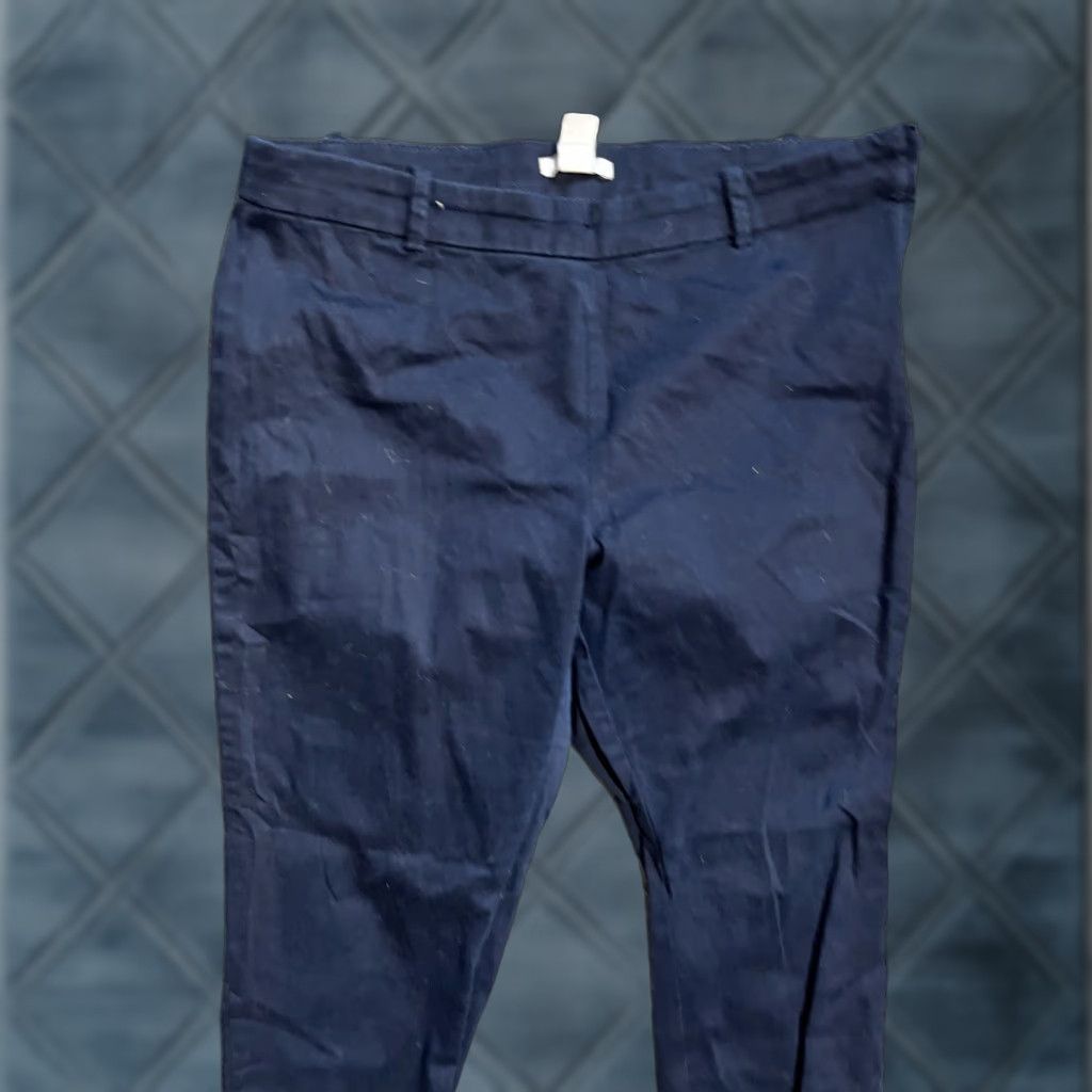H&M H&M Dress Pants Women Size 14 Navy Business Casual Pull on Side Zip Ankle Size 36" / US 14 / IT 50 - 1 Thumbnail