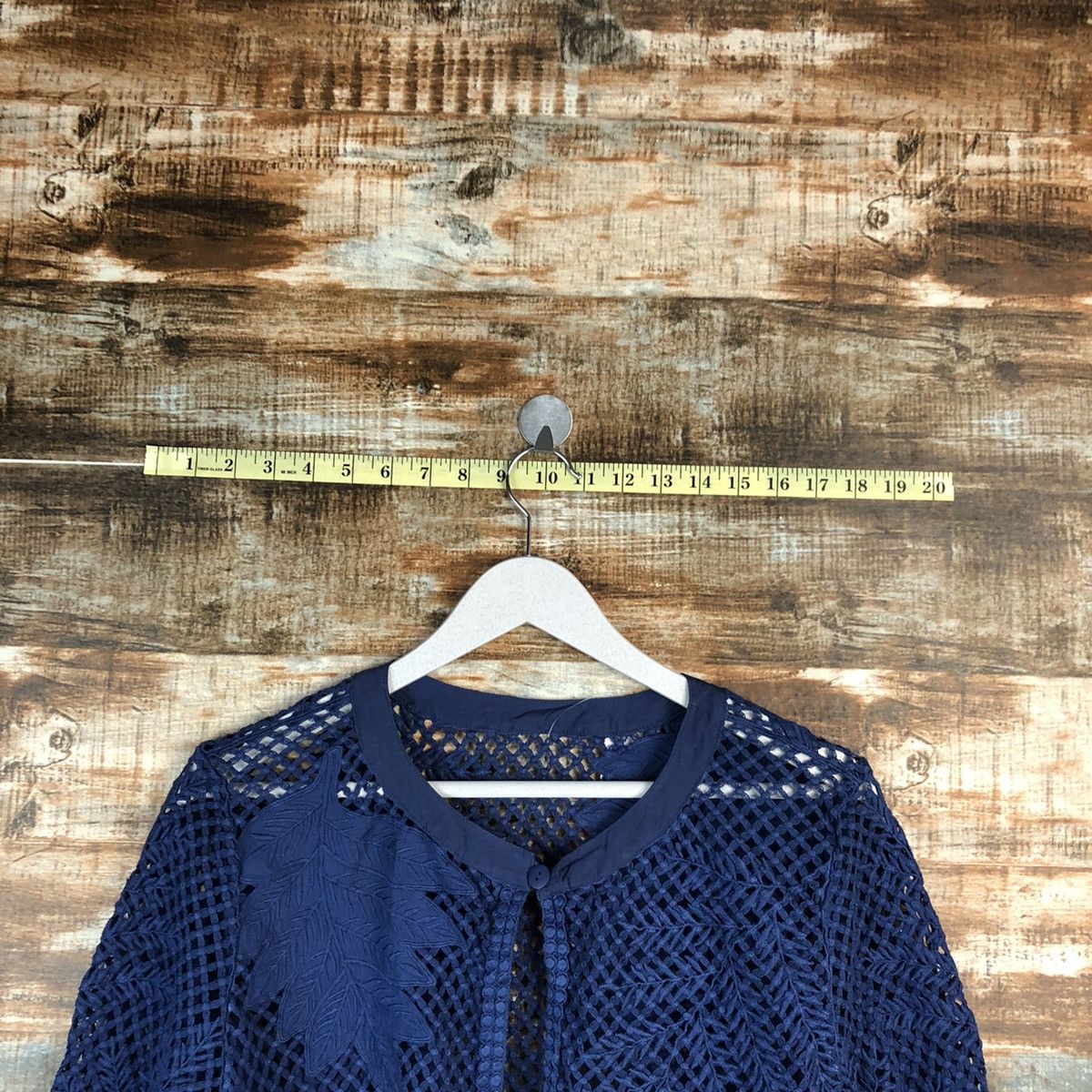 Hiroko Koshino Homme × Homespun Knitwear × Japanese Brand Hiroko Bis koshino Blue Knitwear crochet meshnet #A1557 Size M / US 6-8 / IT 42-44 - 4 Thumbnail