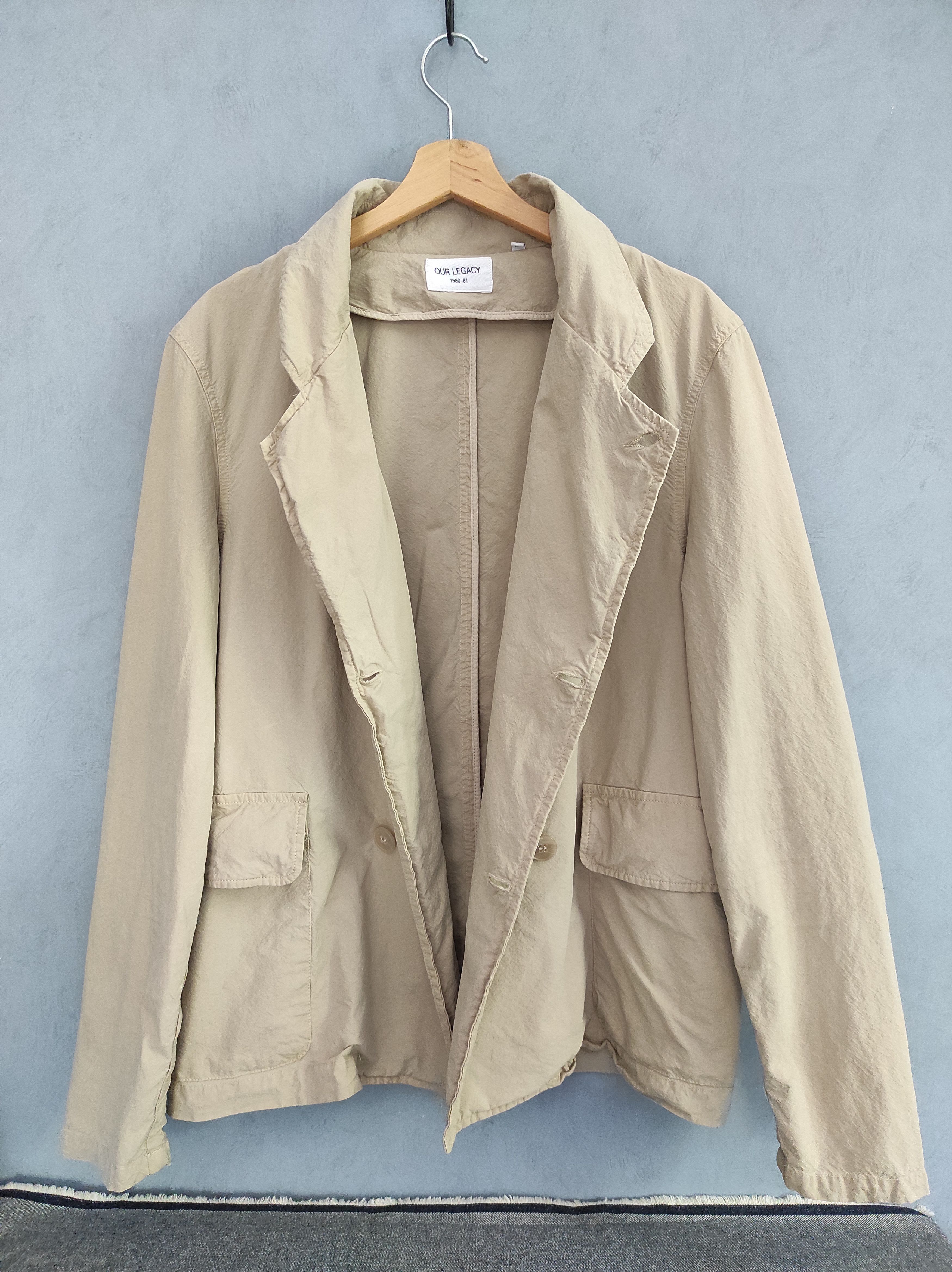 image of Our Legacy 1980-81 Double Breasted Jacket in Ivory, Men's (Size Large)