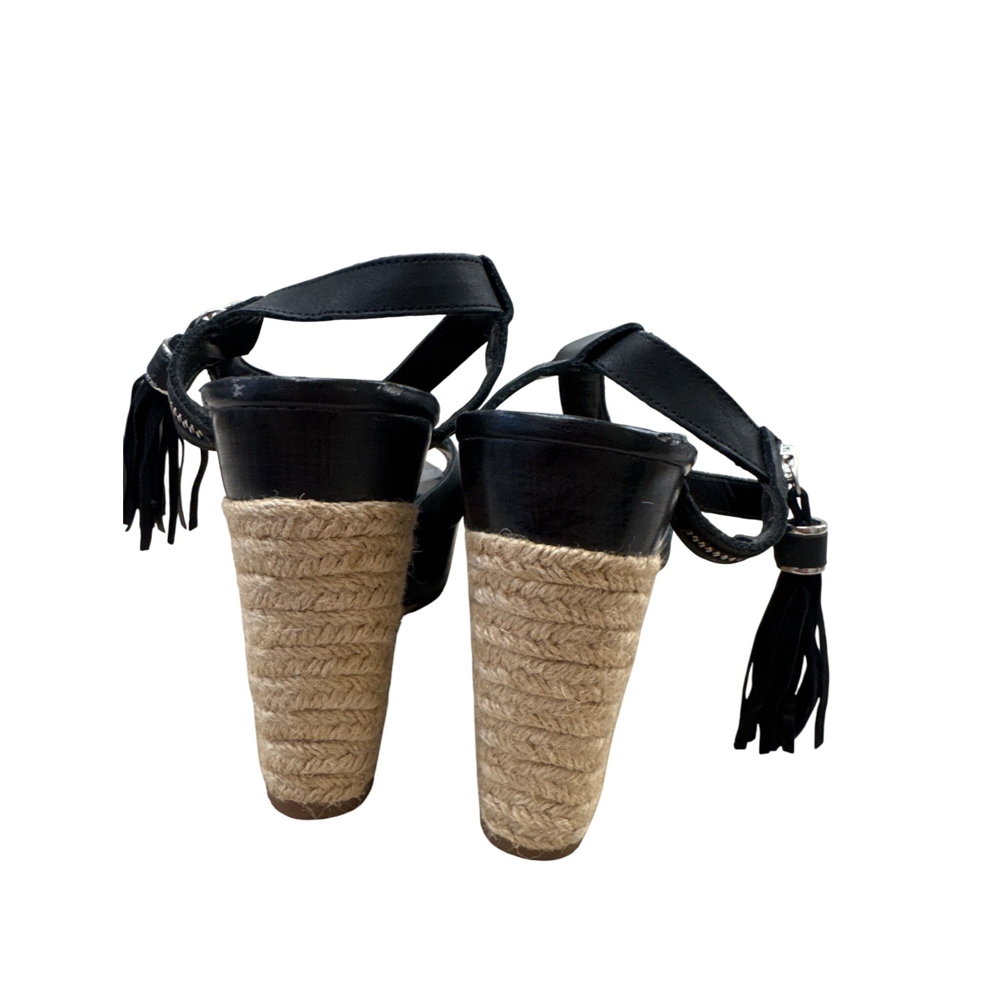 Lauren Ralph Lauren Lauren Ralph Lauren leather Black 5" Wedge Sandal Heels Size Size US 11 / IT 41 - 8 Thumbnail