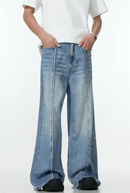VIBE American style patchwork trendy straight loose retro jeans Size US 32 / EU 48 - 8 Thumbnail