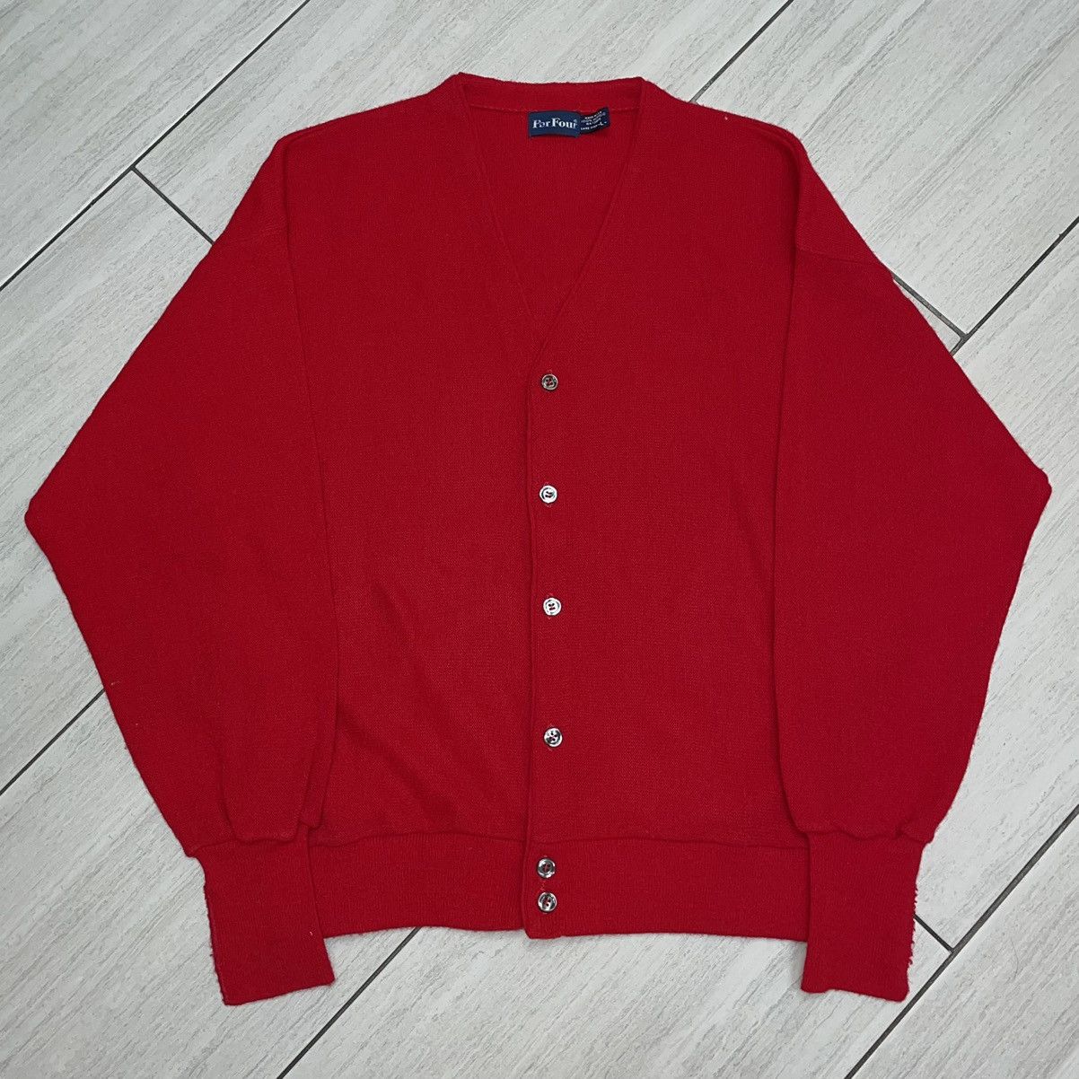 Vintage Par Four Acrylic Cardigan Made in USA Size US L / EU 52-54 / 3 - 1 Thumbnail