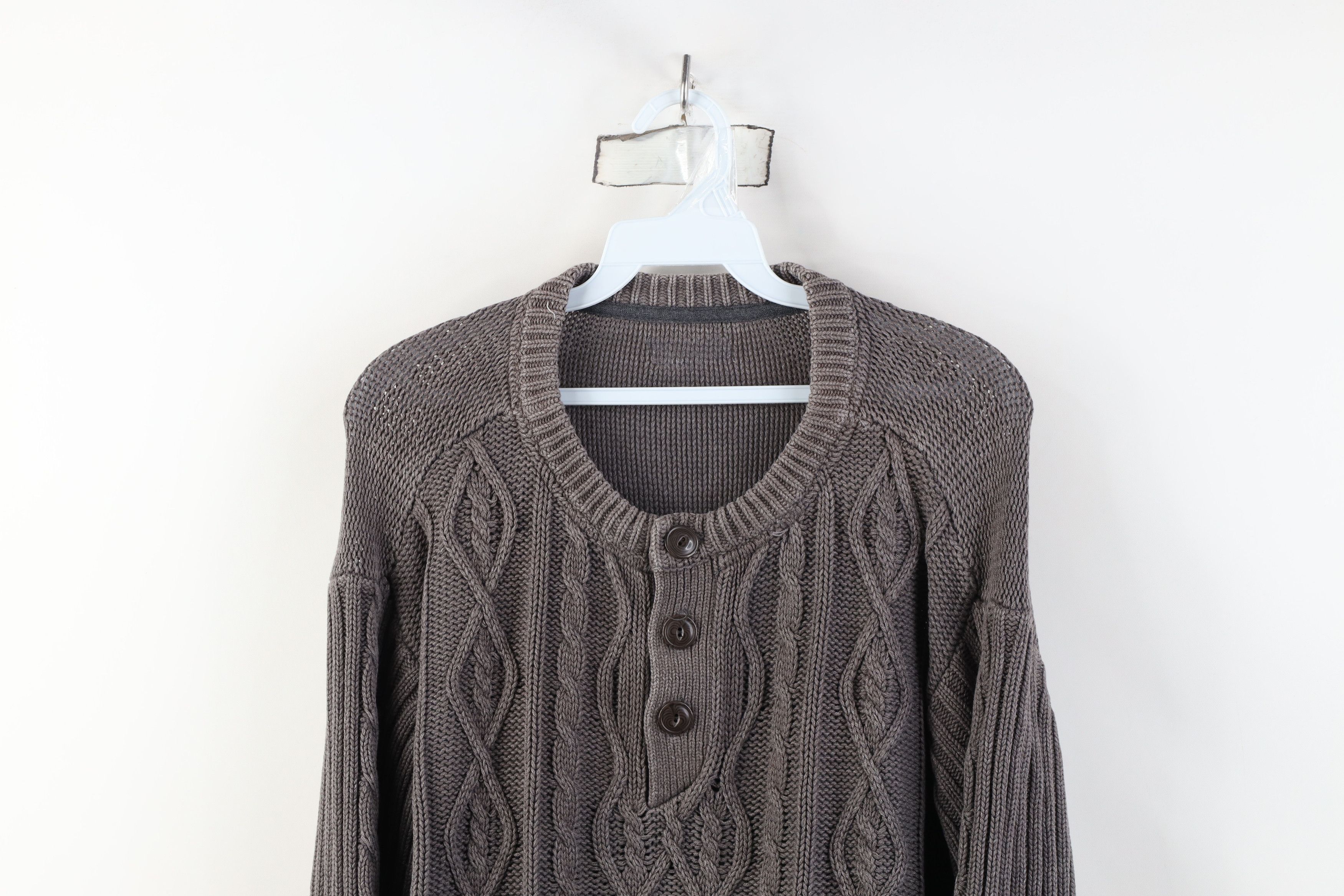 Vintage Vintage 90s Y2K Streetwear Knit Fisherman Henley Sweater Size US XL / EU 56 / 4 - 2 Thumbnail