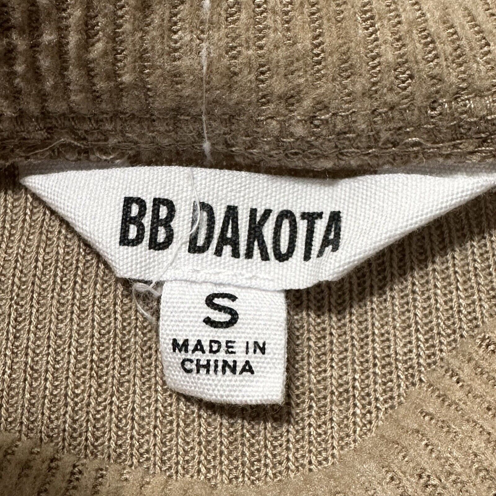 BB Dakota BB Dakota Small Crewneck Tan Brown Lettuce Hem Long Sleeve Size S / US 4 / IT 40 - 3 Thumbnail