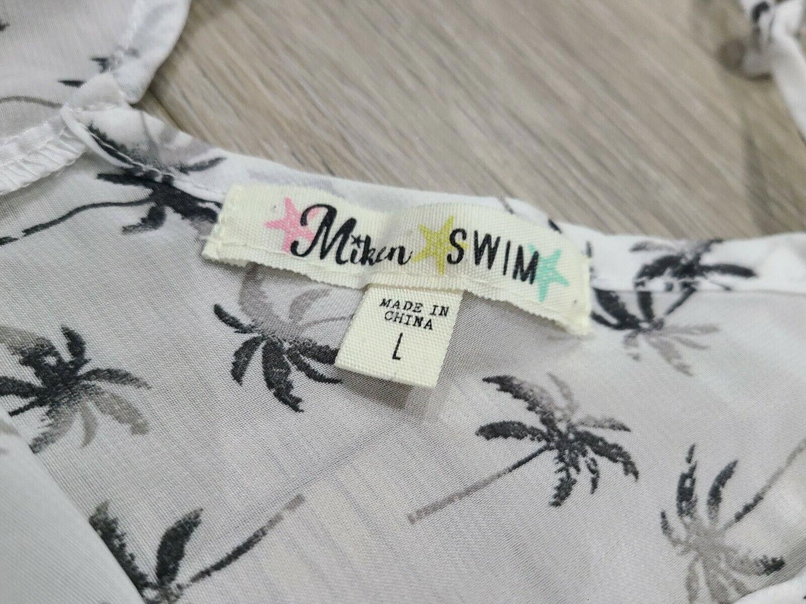 Other Miken Swim Cover Up Large White Sheer With Palm trees Size ONE SIZE - 3 Thumbnail