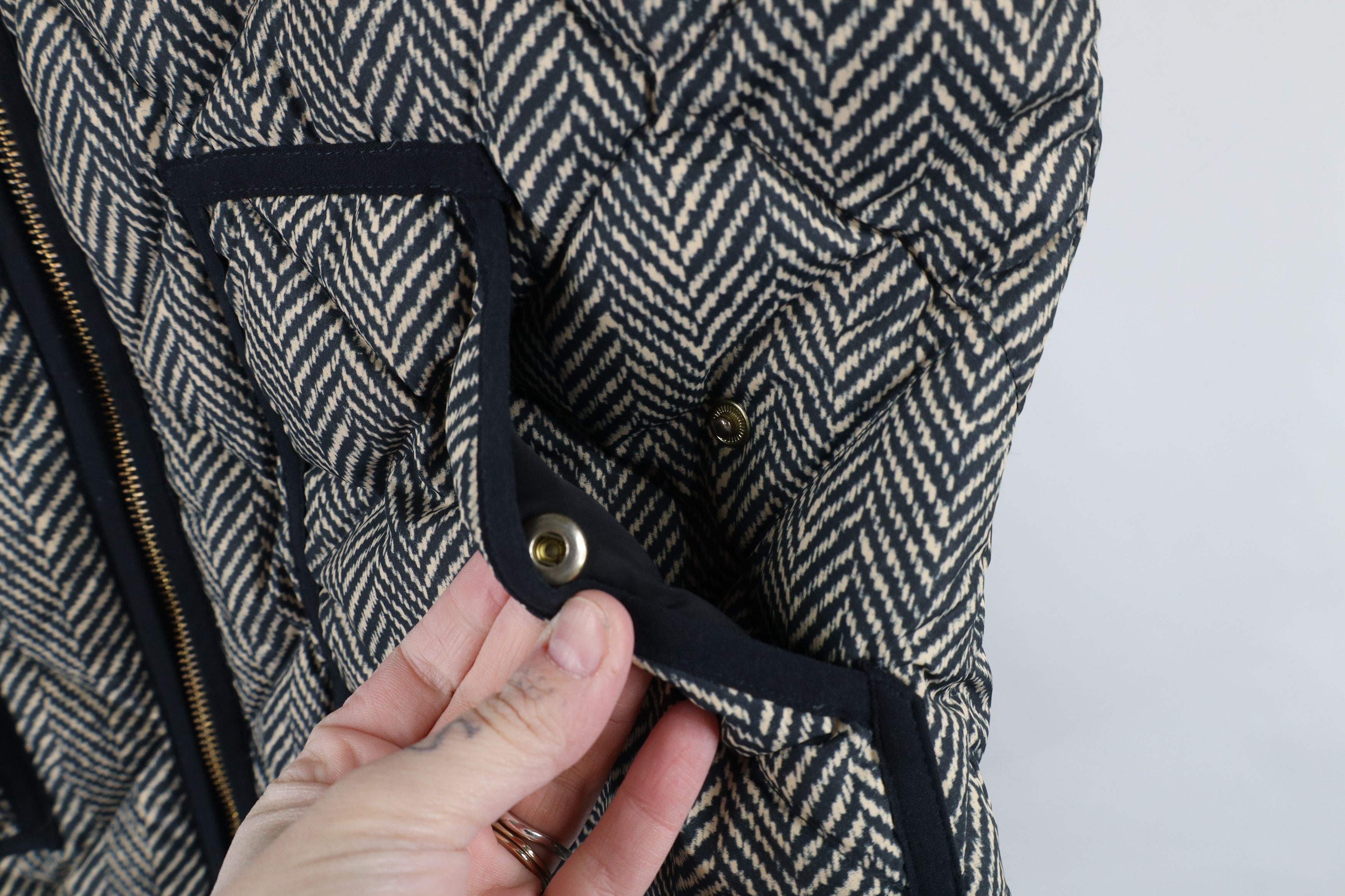 J.Crew × Vintage J Crew Herringbone Duck Down Full Zip Puffer Vest Jacket Size M / US 6-8 / IT 42-44 - 5 Thumbnail