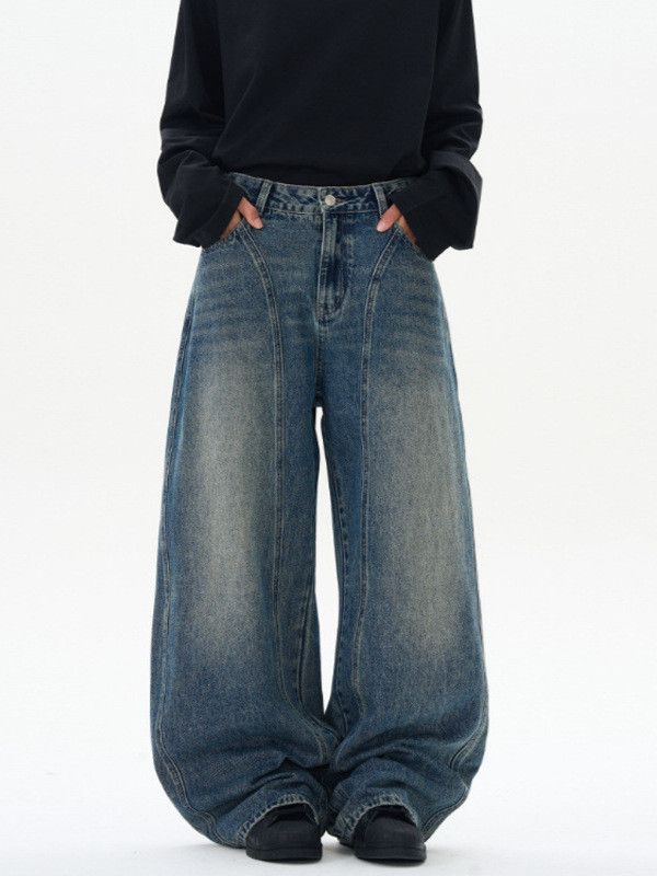 Japanese Brand Men's American street distressed patchwork scimitar jeans Size US 32 / EU 48 - 1 Thumbnail