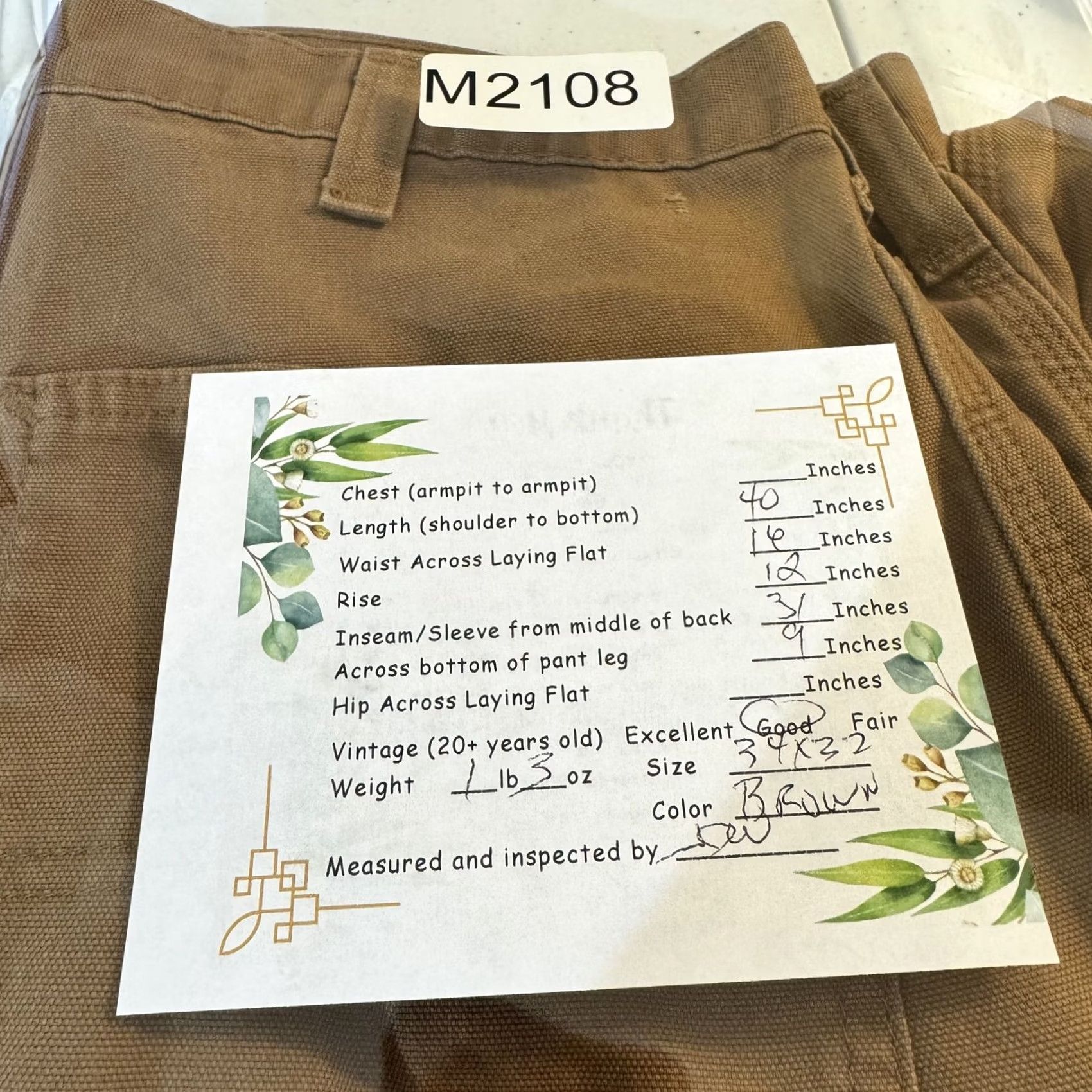 Carhartt Carhartt Pants Mens 34x32 Brown Dungaree Fit Workwear Carpenter 383-51 Size US 34 / EU 50 - 8 Thumbnail