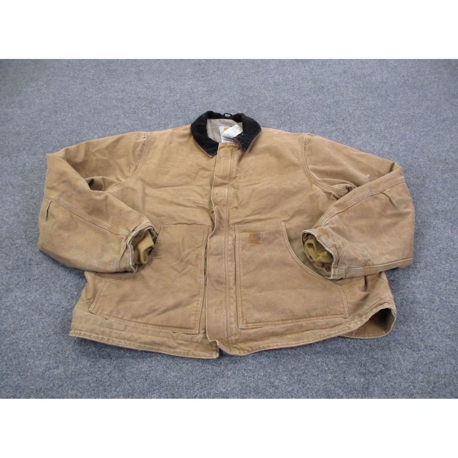 Carhartt Carhartt Jacket Mens 2XLT Beige Chore Coat Sherpa Lined Outdoors Work J184 CML Jacket 2XLT Brown Full Zip Cotton Canvas Windbreaker Mens Size US XXL / EU 58 / 5 - 2 Thumbnail