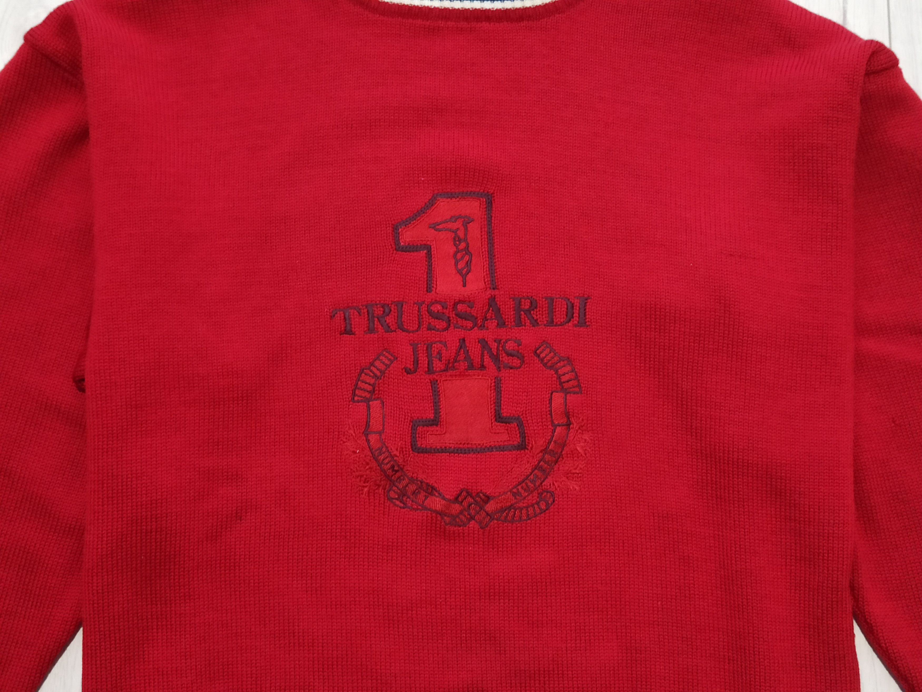 Trussardi × Vintage Trussardi Rare Vintage Sweater - 100% Wool, Red Size US L / EU 52-54 / 3 - 2 Thumbnail