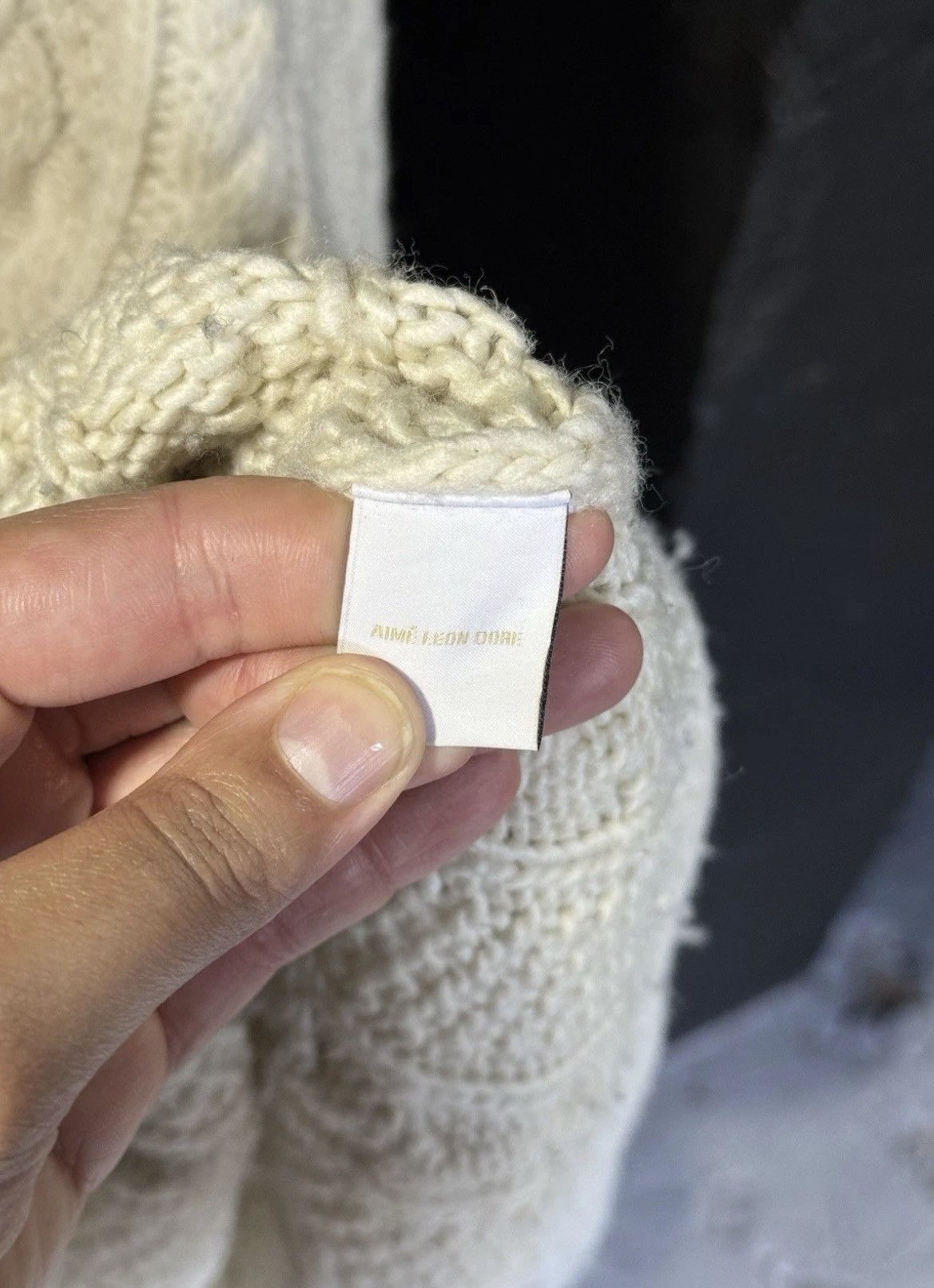 Aime Leon Dore Aime Leon Dore Cable Knit Sweater Ivory Wool Mens Size L Size US XL / EU 56 / 4 - 4 Thumbnail
