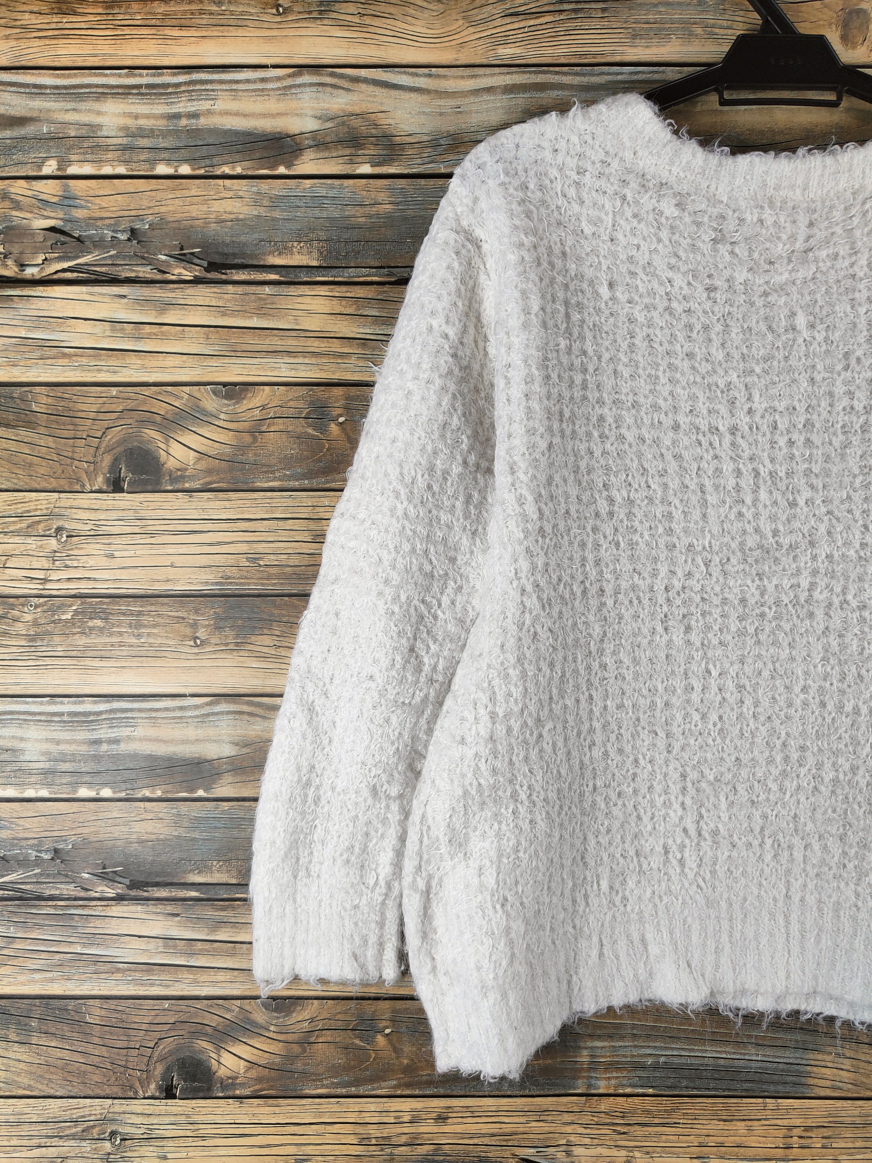 Japanese Brand DL Cecil McBee White Fur Mohair Knitwear #46-969 Size M / US 6-8 / IT 42-44 - 8 Thumbnail