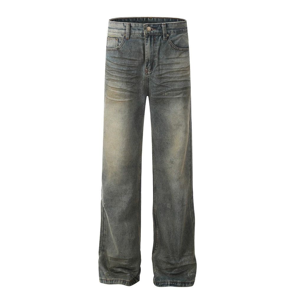 Japanese Brand × Jean Punk men's heavy distressed loose straight-leg ripped jeans Size US 32 / EU 48 - 1 Thumbnail