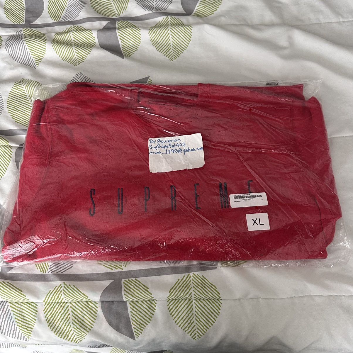 Supreme Fuck You Crewneck Red Men's - FW19 - US