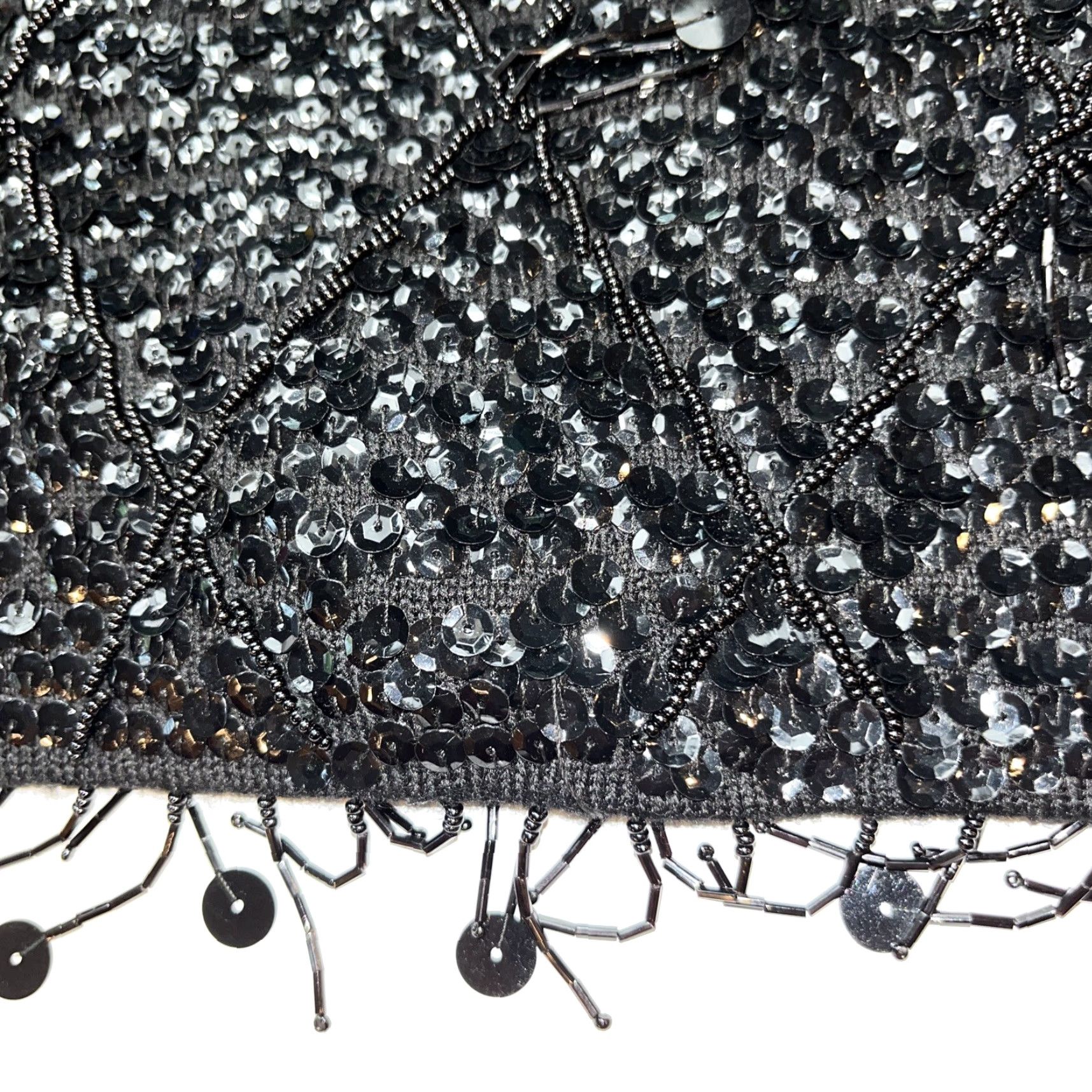 Vintage VINTAGE BLACK SEQUINED TANK TOP Wool Sleeveless Evening Party Formal Beaded Top Luxury S Size S / US 4 / IT 40 - 4 Thumbnail