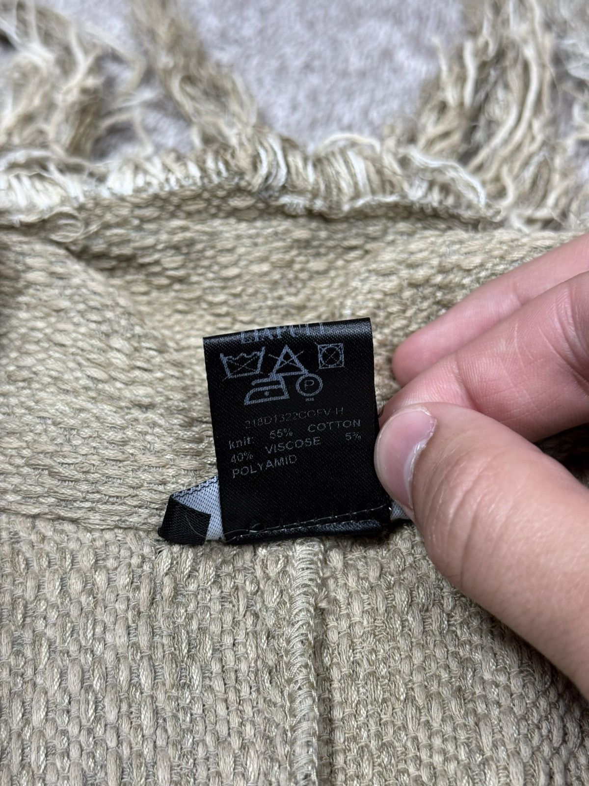Avant Toi Woman’s Avant Toi Beige Cotton Fringe Cardigan Jacket Size M Size M / US 6-8 / IT 42-44 - 10 Thumbnail