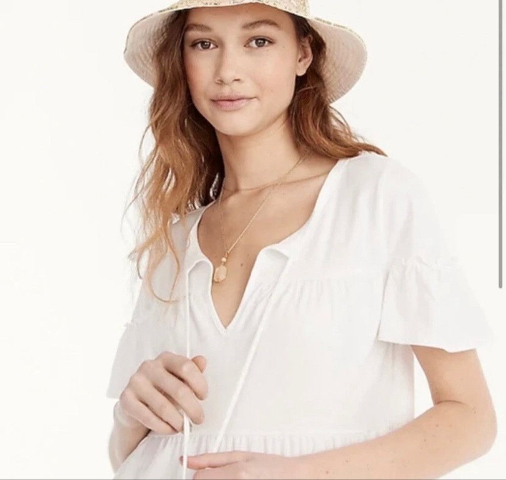 J.crew Broken-in jersey tiered mini dress