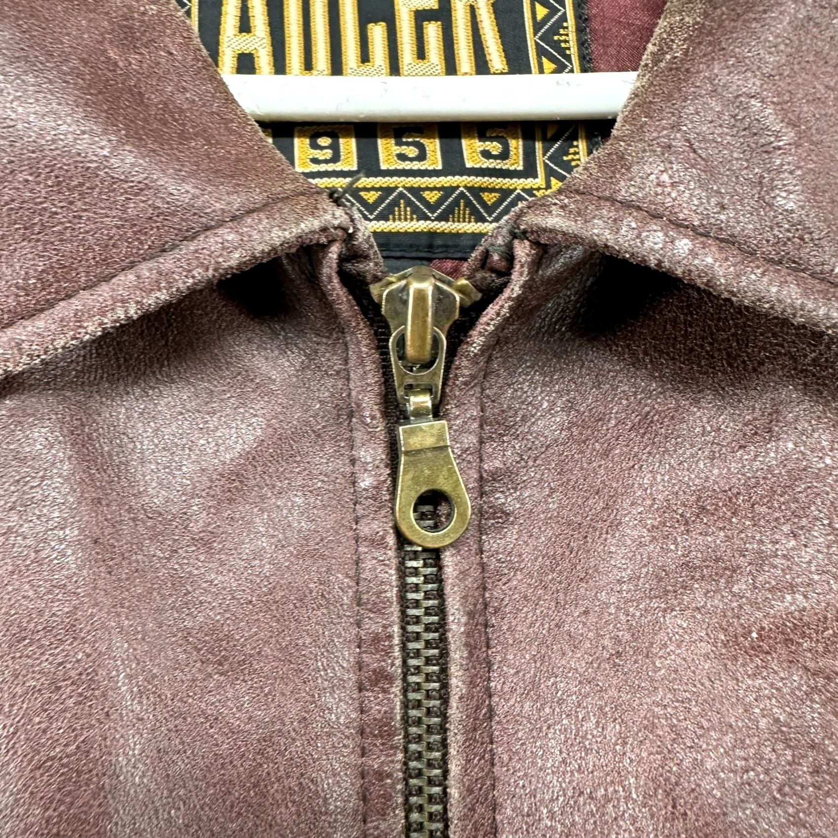Vintage VINTAGE Adler Leather Jacket Men L Brown Bomber Cossack Half Belt 90s Quilted Zipper Mid-Length Regular Boy Mens Womens Girls Size US L / EU 52-54 / 3 - 4 Thumbnail
