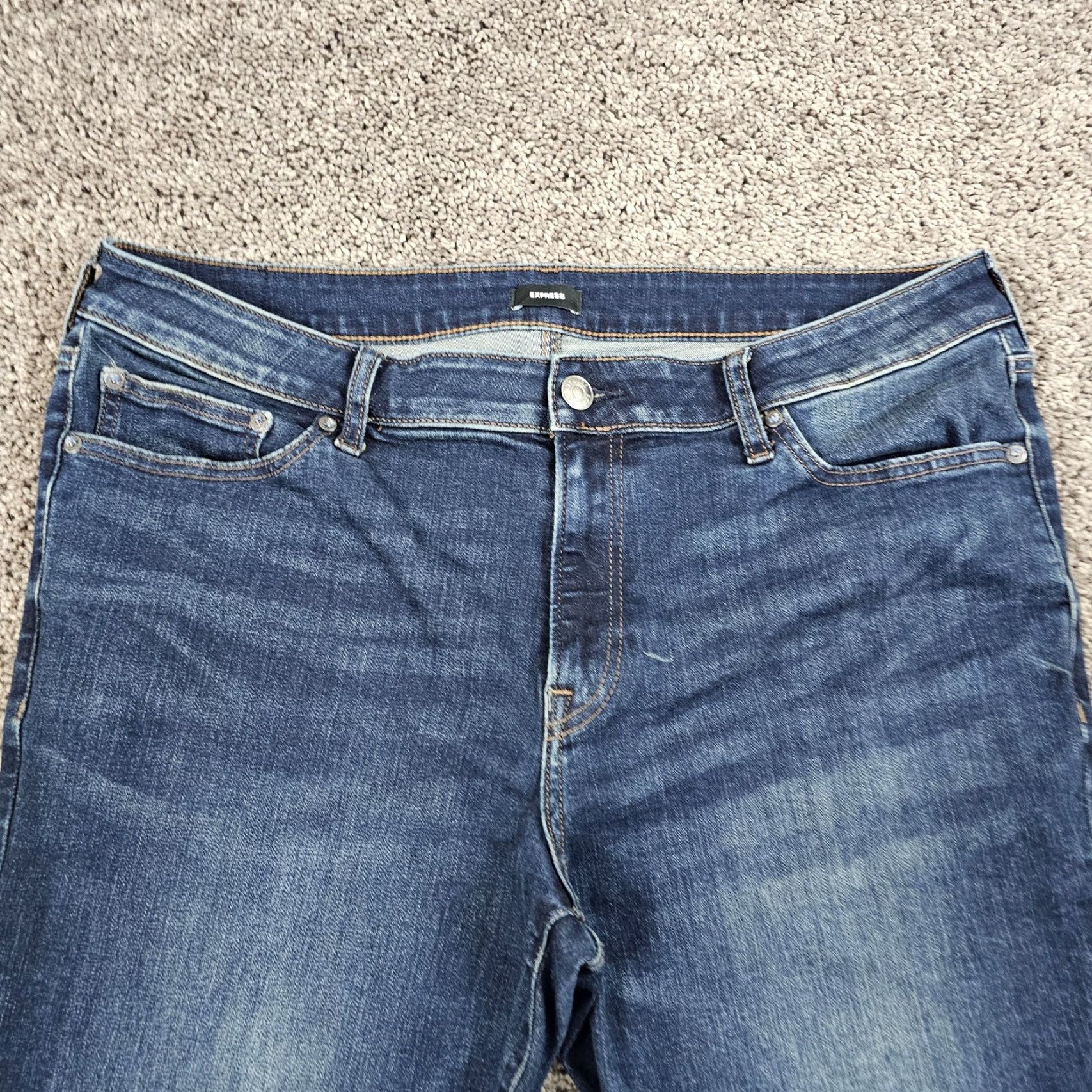 Express Express Jeans Mens 36 Slim Straight Leg Stretch Denim Mid Rise Dark Wash Jeans Size US 36 / EU 52 - 2 Thumbnail
