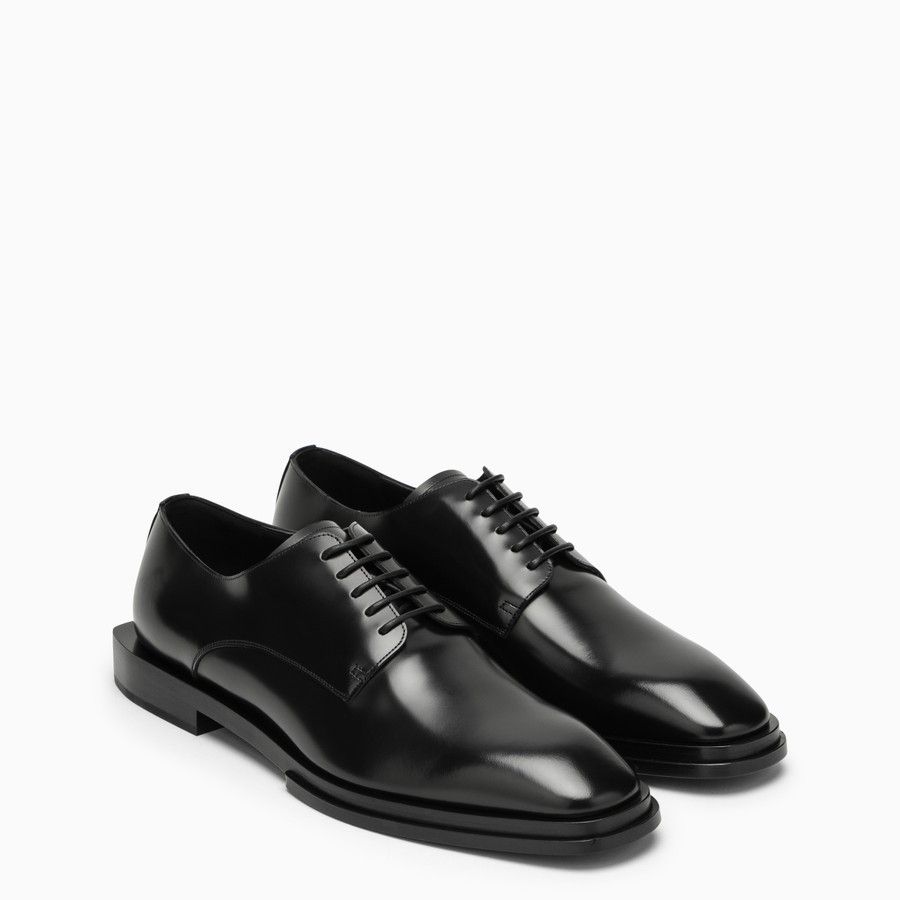 image of Alexander Mcqueen O1D2Blof0124 Leather Lace Up Shoes In Black, Men's